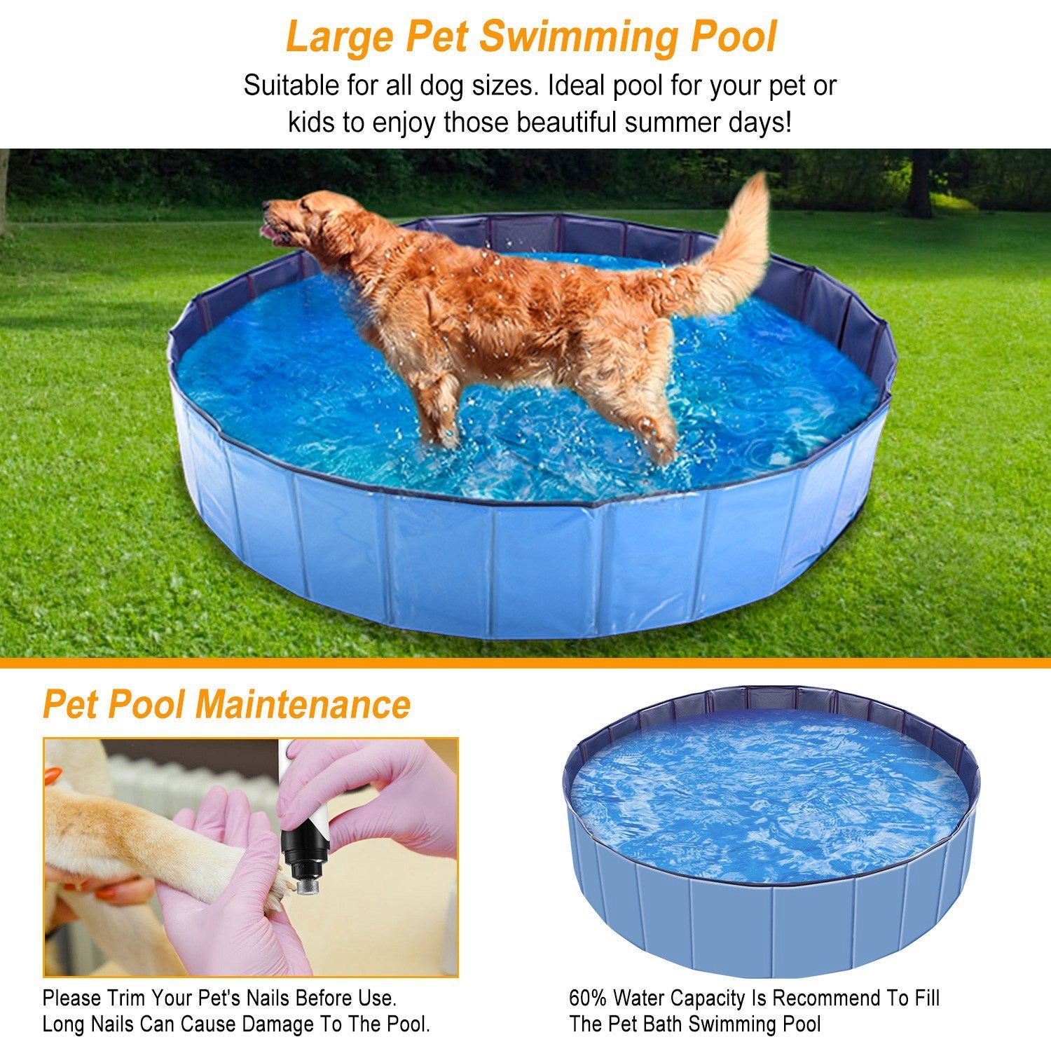 GBruno Foldable Pet Swimming Pool