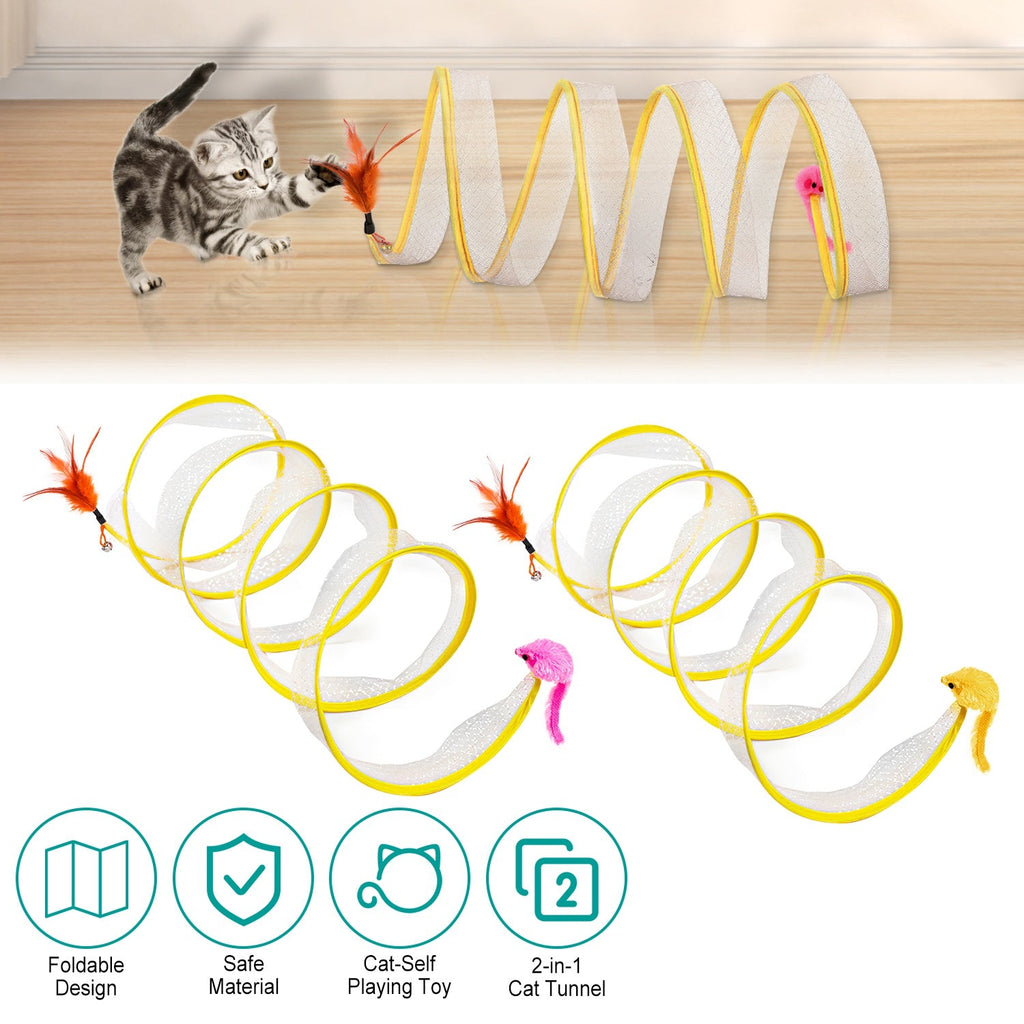 GBruno 2Pcs Foldable Cat Tunnel