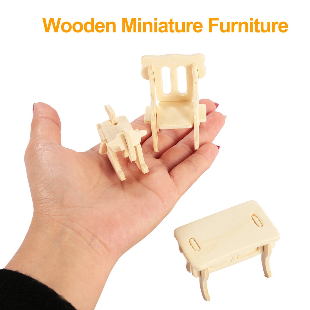 GBruno 3D Wooden Dollhouse Furniture Puzzles