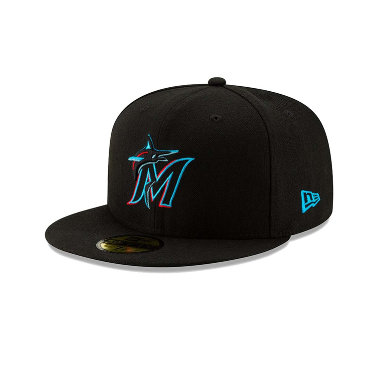 NEW ERA 59FIFTY AUTHENTIC COLLECTION MIAMI MARLINS ON-FIELD GAME HAT - BLACK 70456861