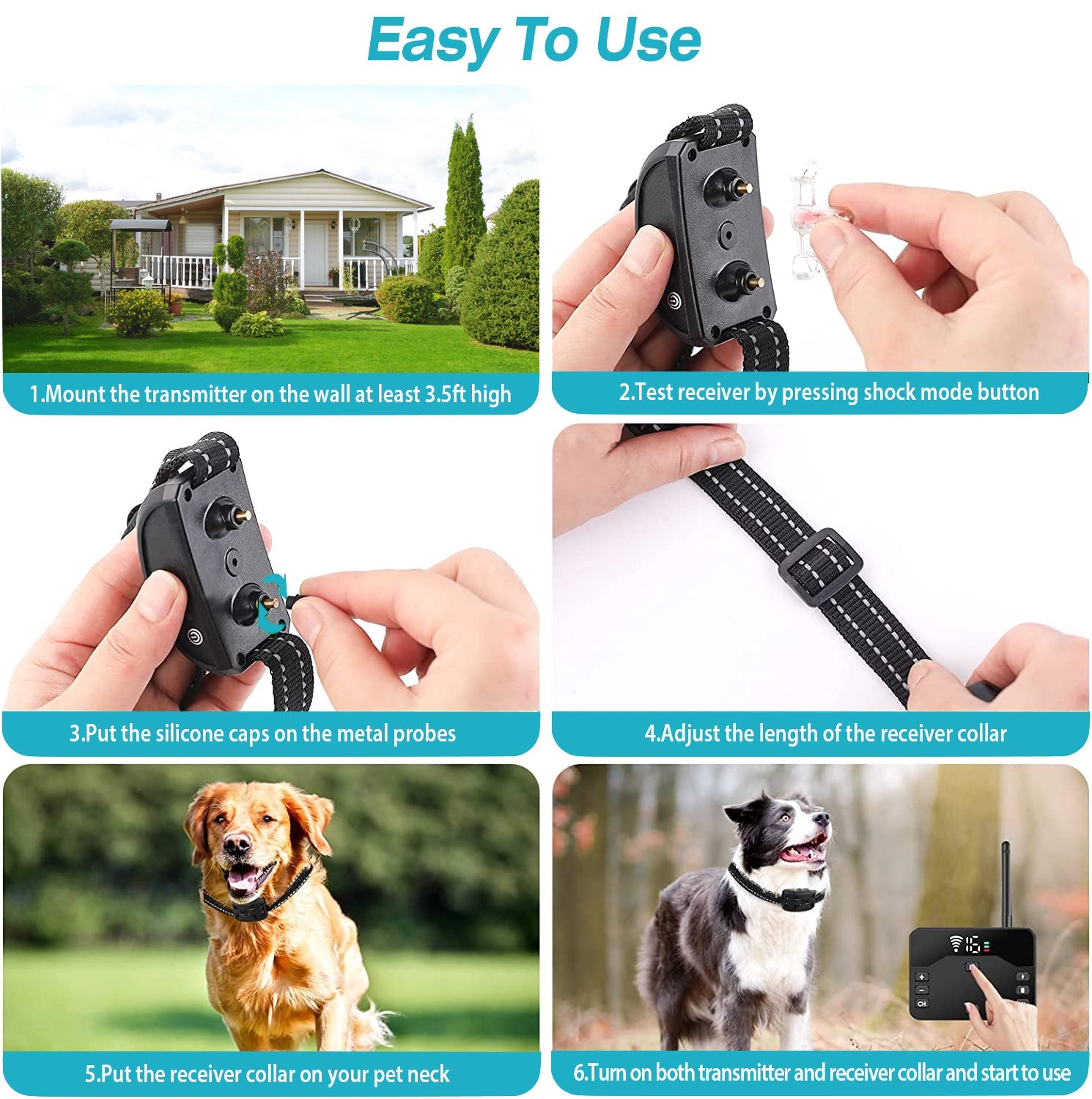 GBruno 2 In 1 Wireless Electric Dog Fence