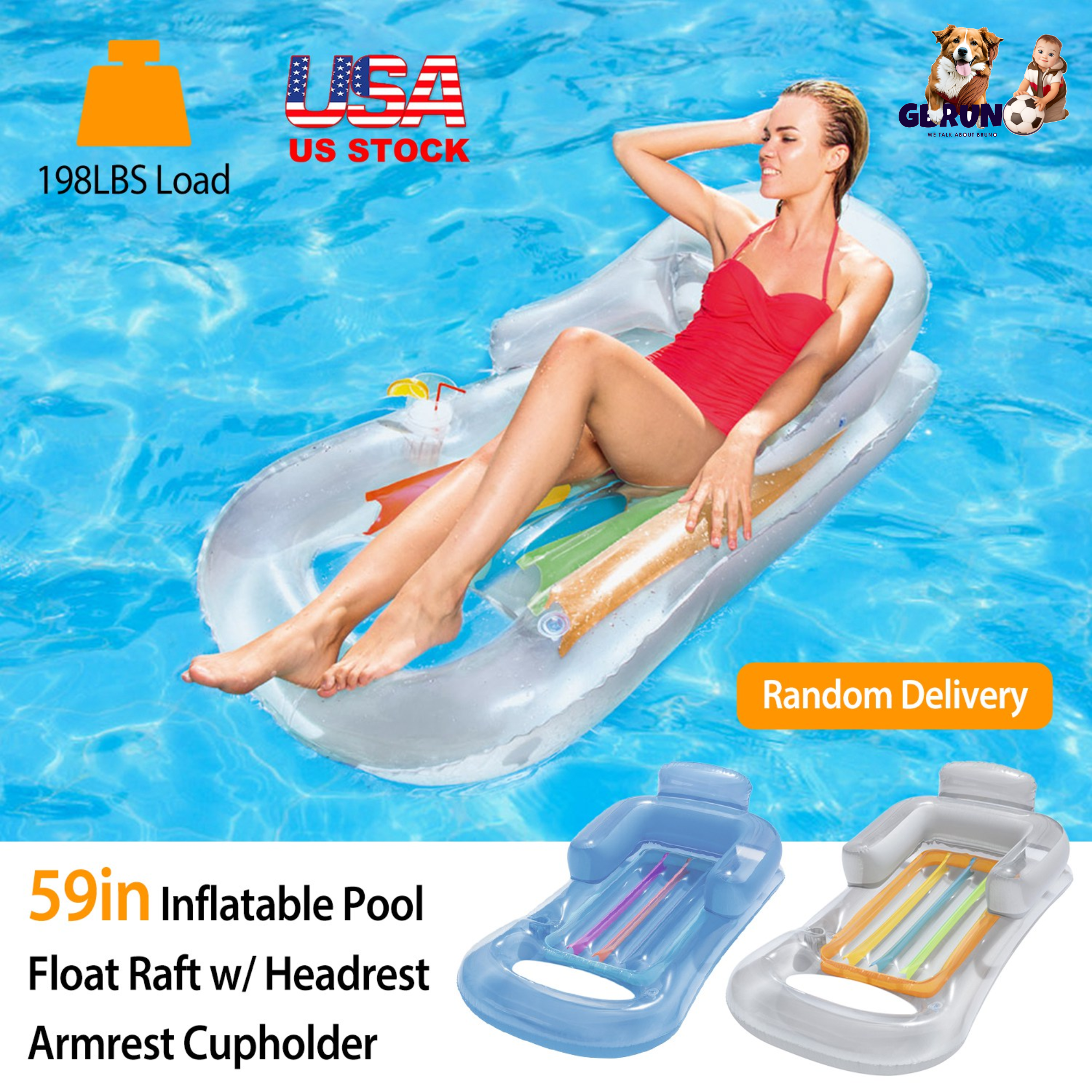 GBruno 59in Inflatable Pool Float