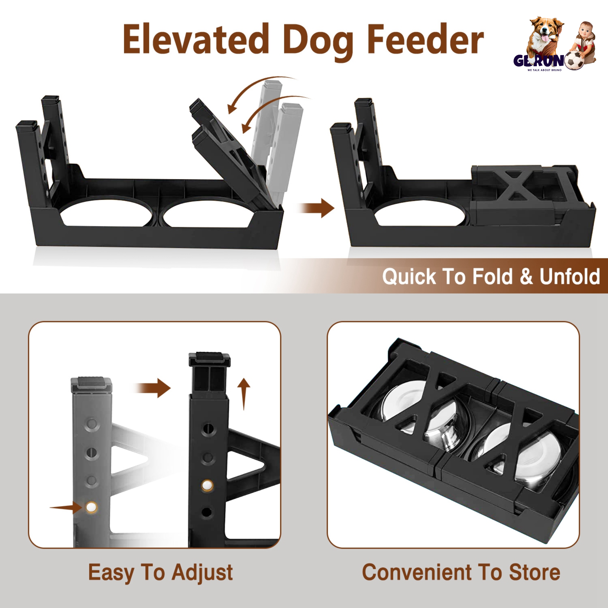 GBruno Dog Raised Bowls