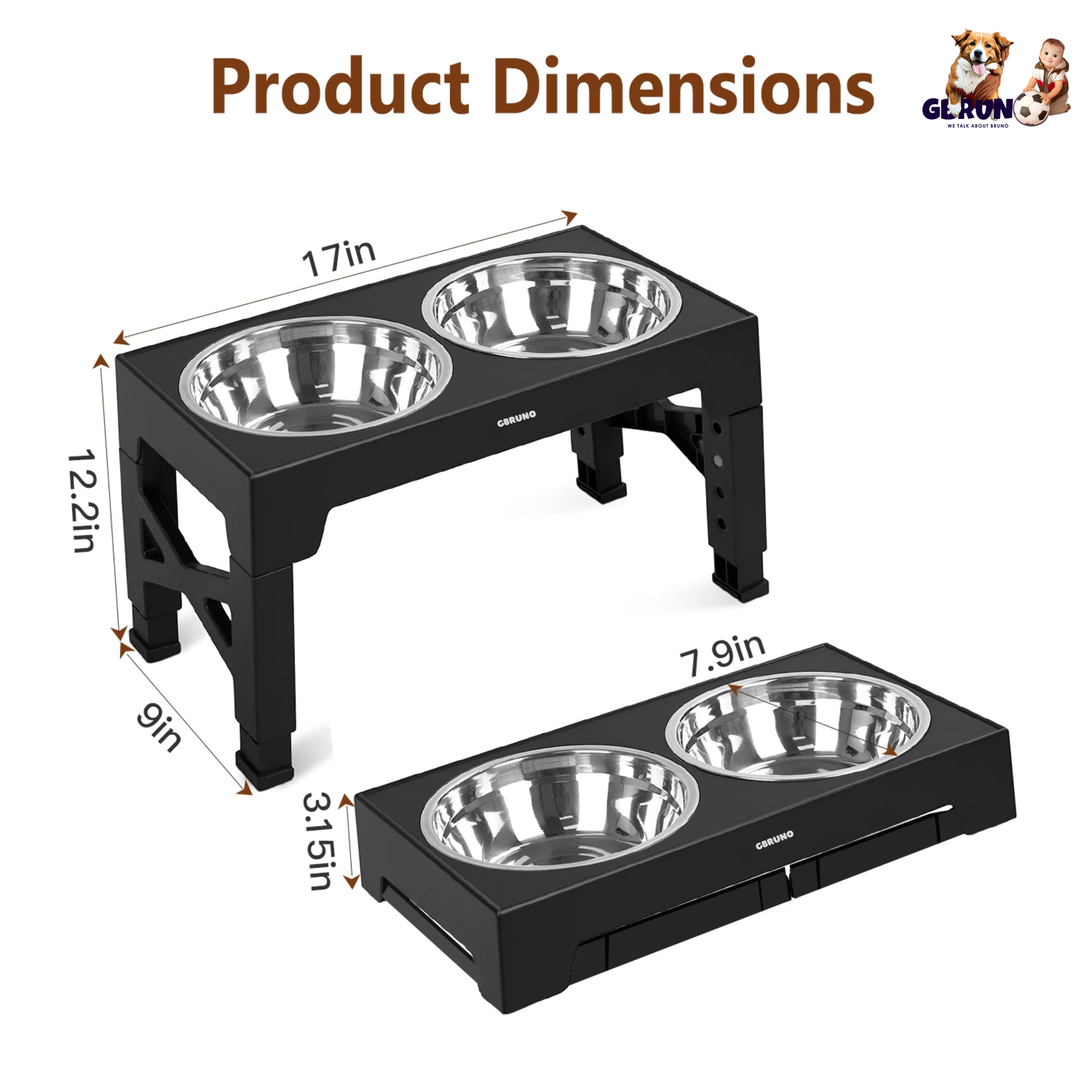 GBruno Dog Raised Bowls