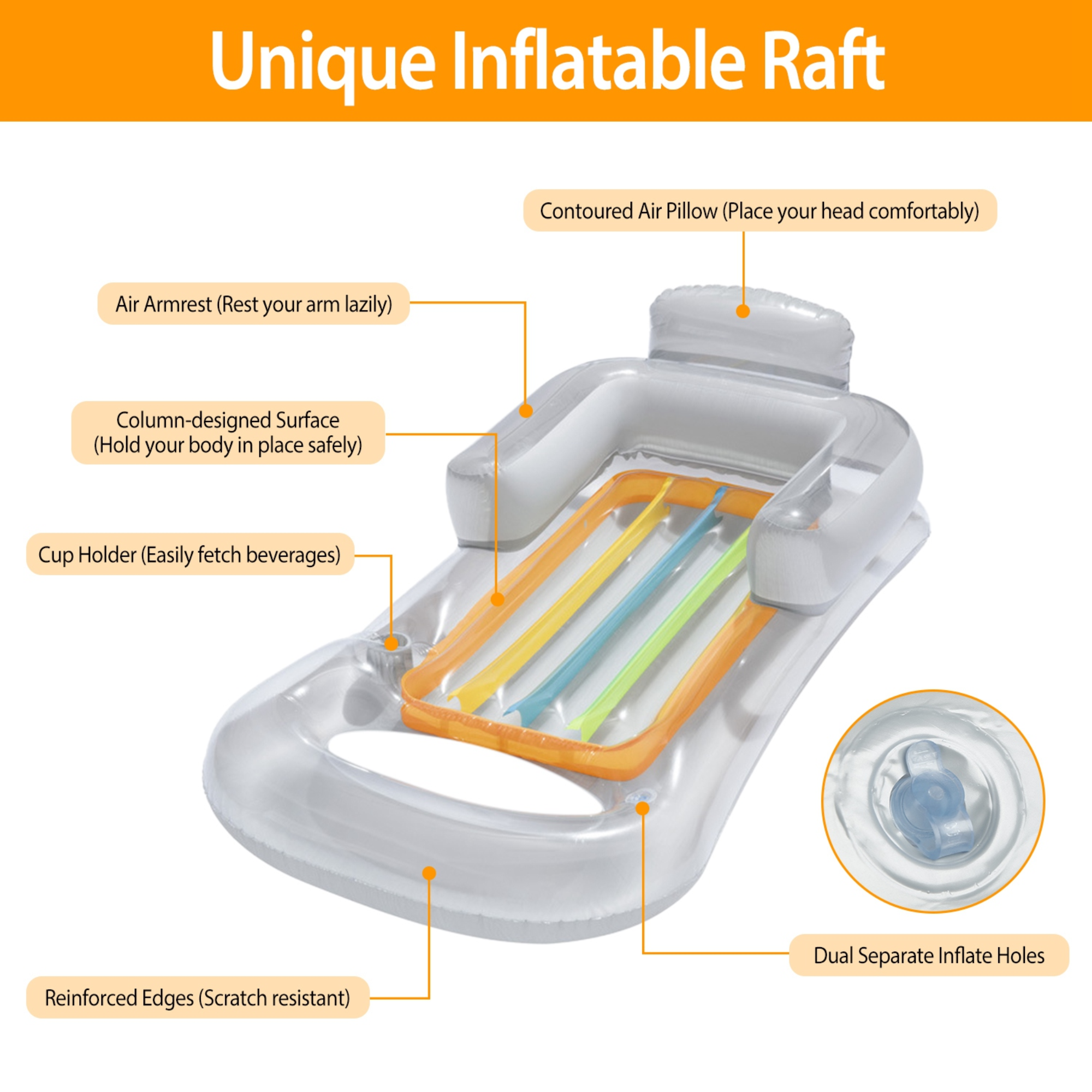 GBruno 59in Inflatable Pool Float