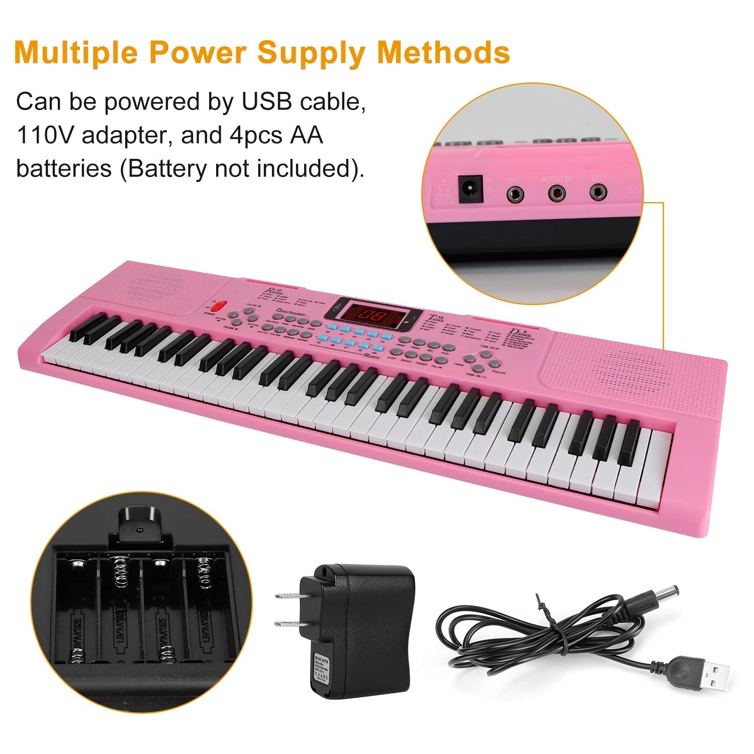 GBruno 61 Keys Digital Music Electronic Keyboard