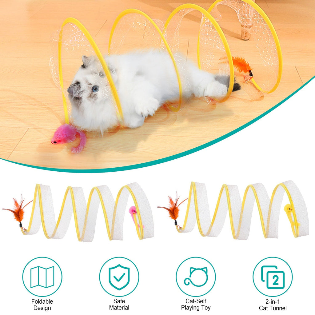 GBruno 2Pcs Foldable Cat Tunnel