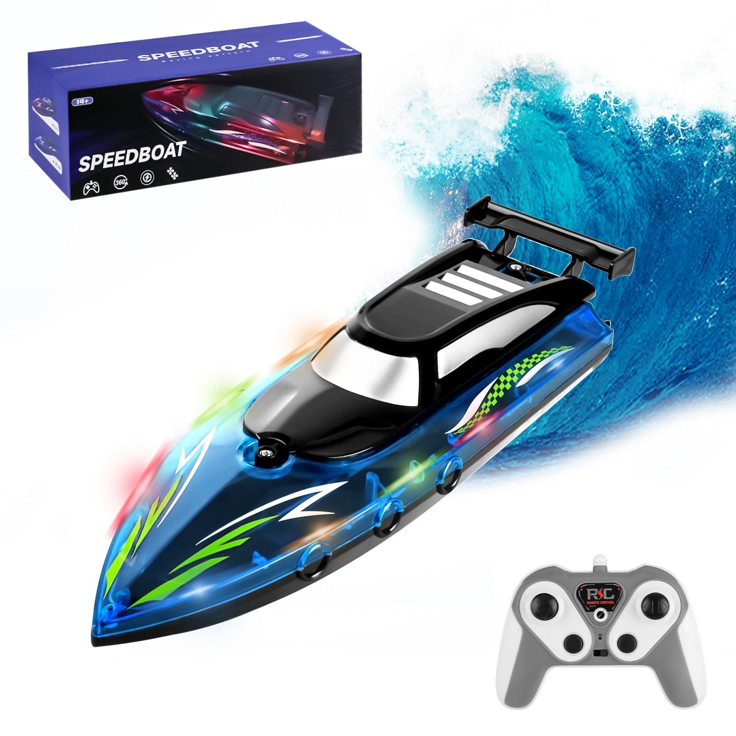 GBruno RC Boat With Colorful LED Light