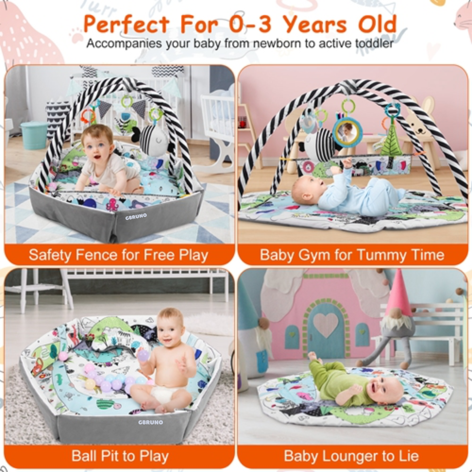 GBruno  4 In 1 Baby Gym Play Mat