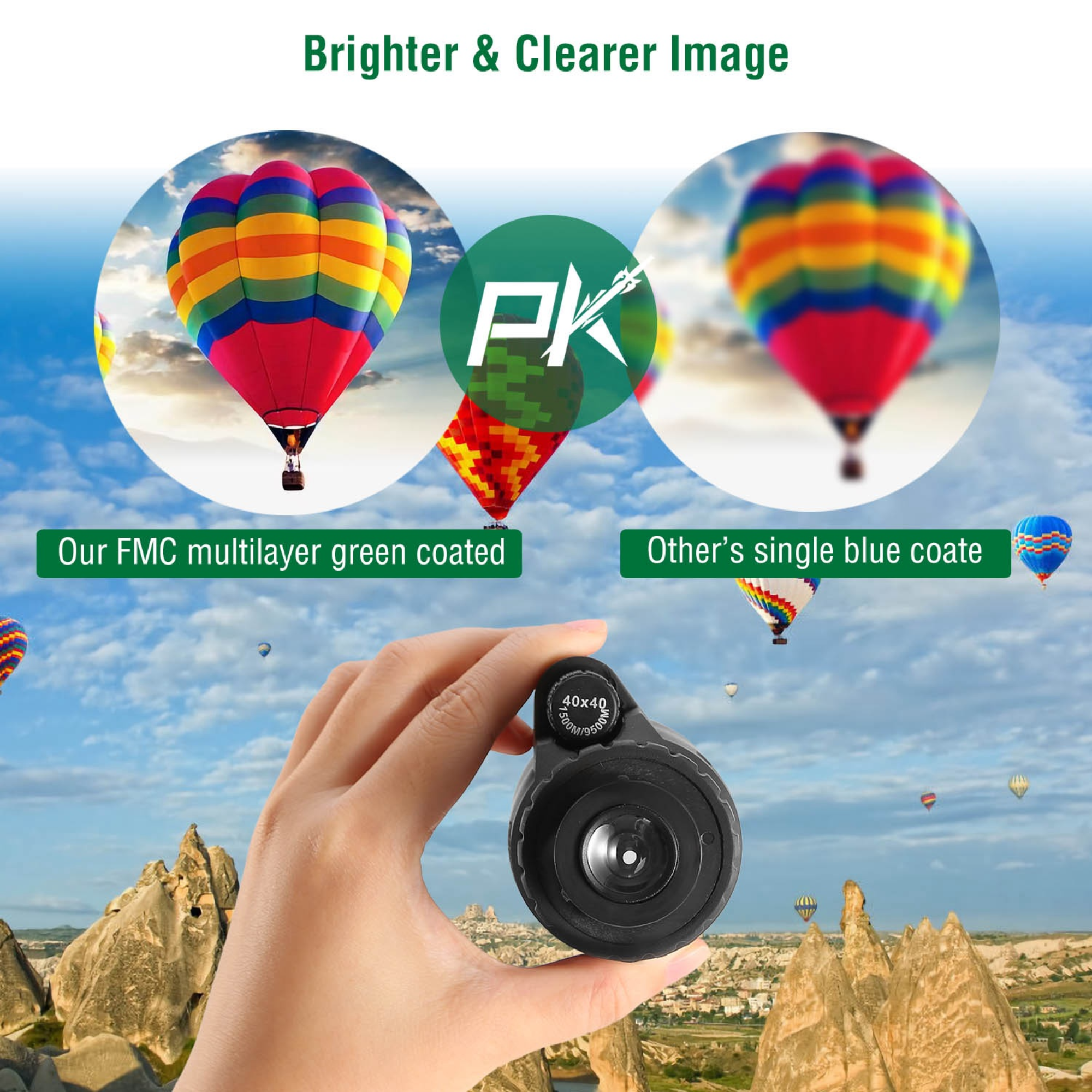 GBruno 40x40 HD Optical Monocular Telescope