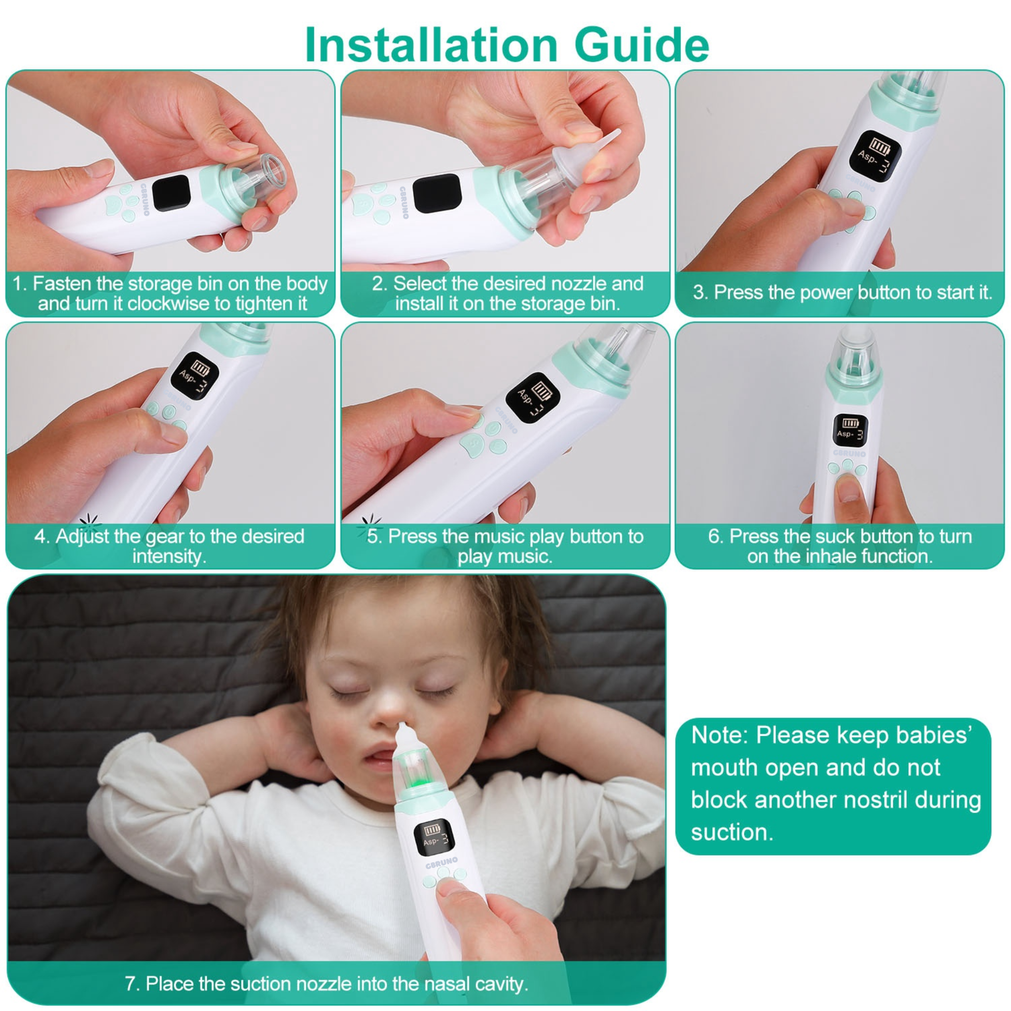 GBruno Rechargeable Baby Nose Cleaner