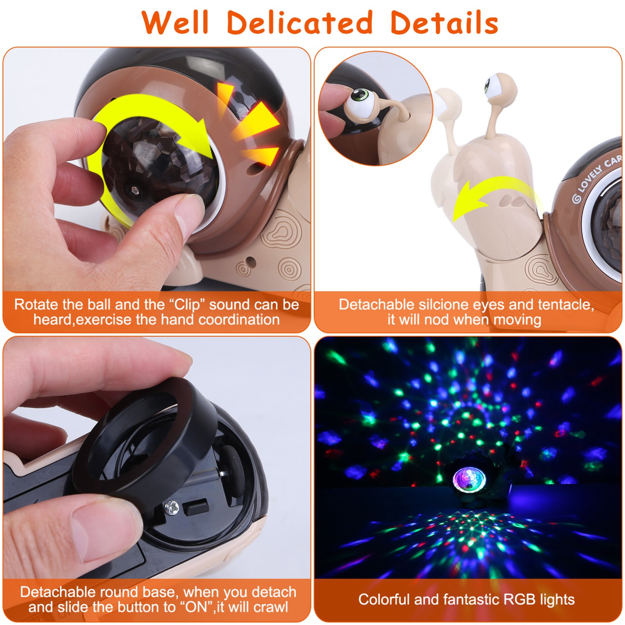 GBruno Crawling Snail Baby Toy