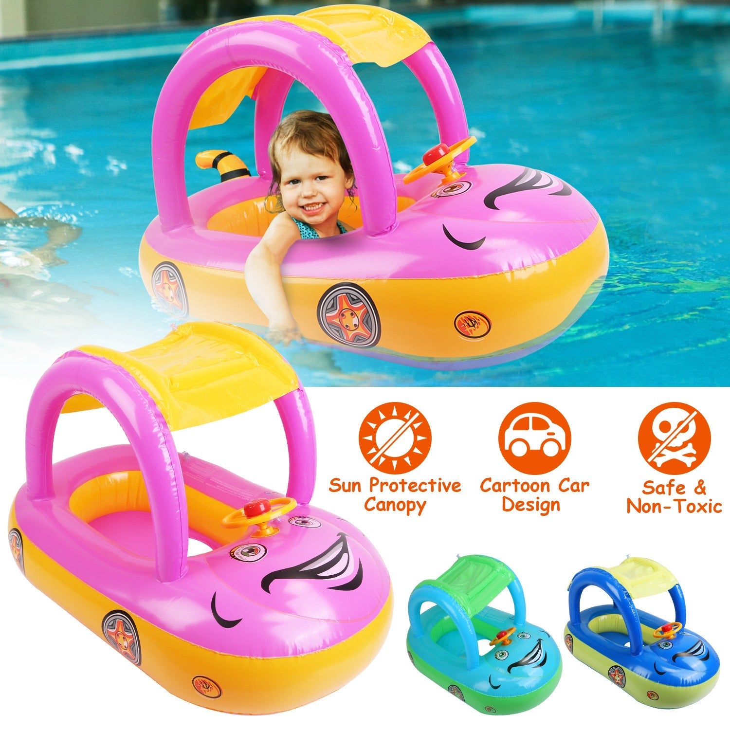 GBruno Baby Inflatable Pool Float Car