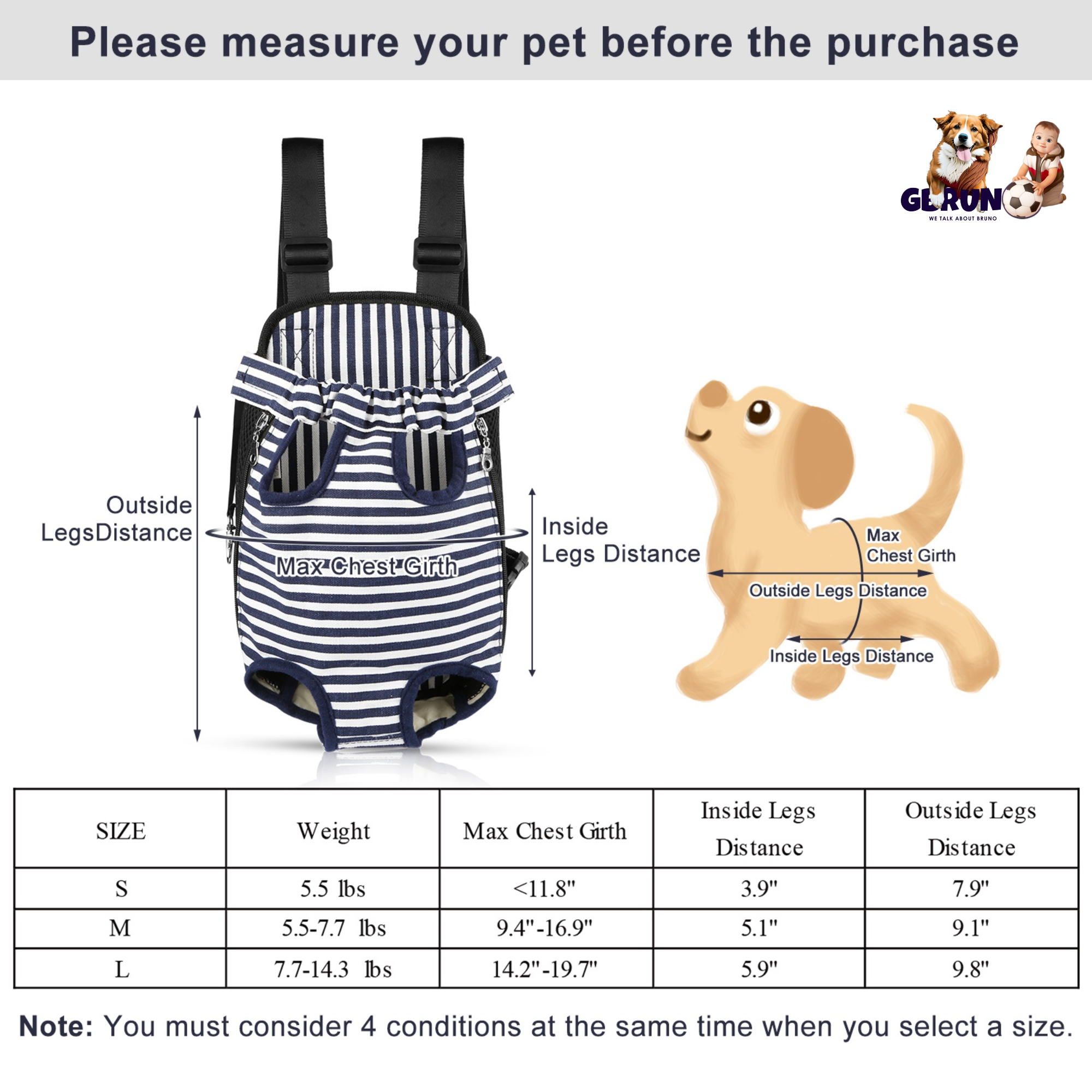 GBruno Dog Carrier Backpack