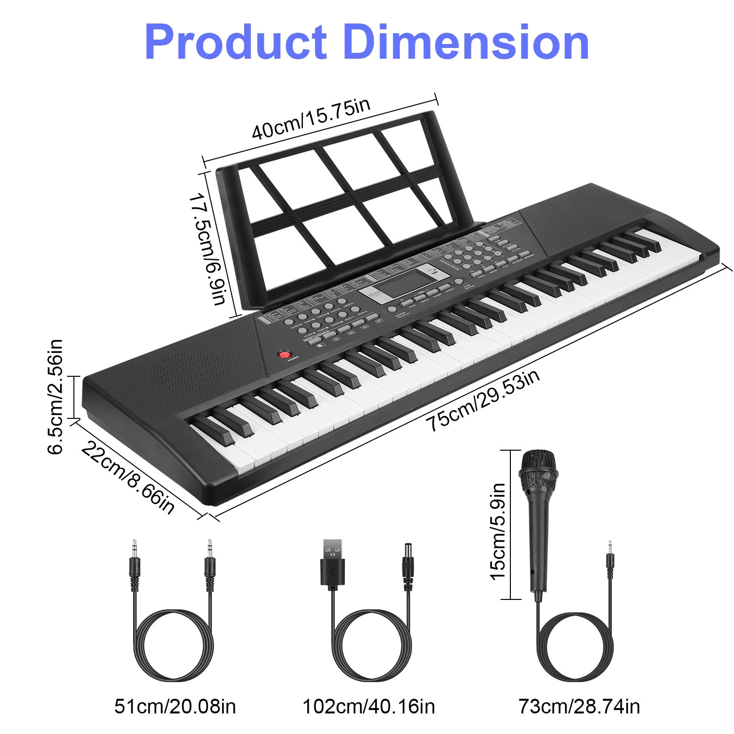 GBruno 61 Keys Digital Music Keyboard
