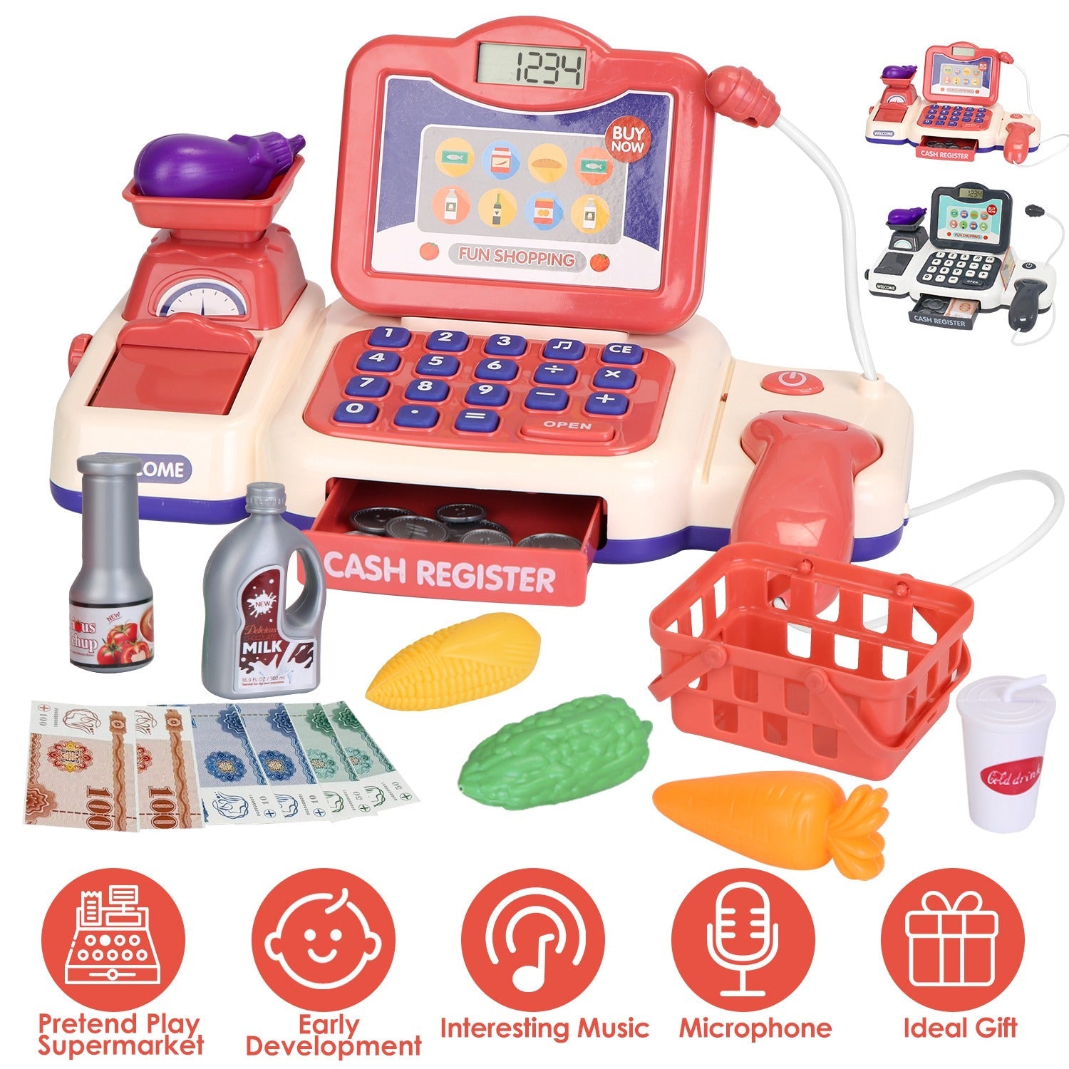 GBruno Cash Register Pretend Play Cashier Toy