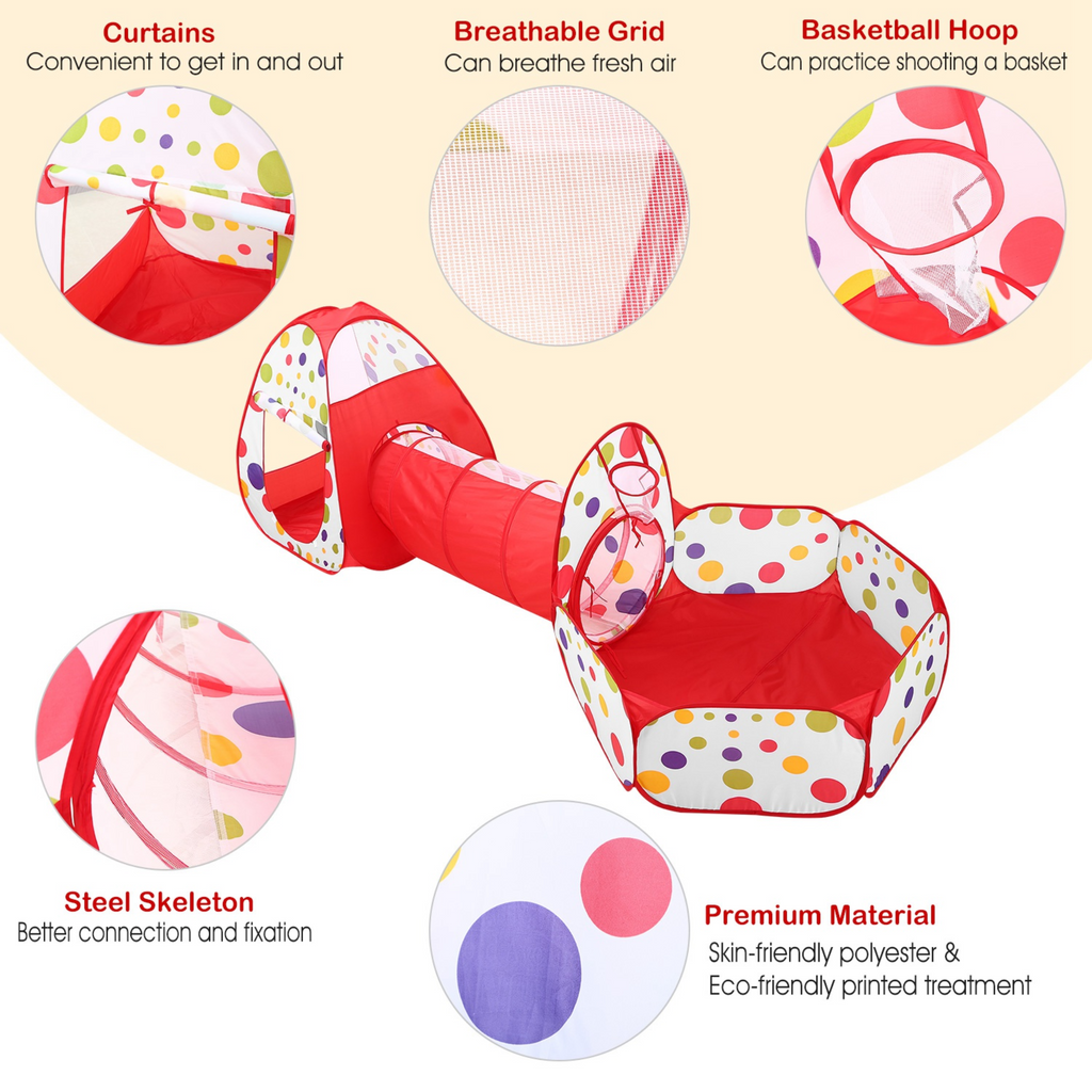 GBruno 3 In 1 Child Crawl Tunnel Tent