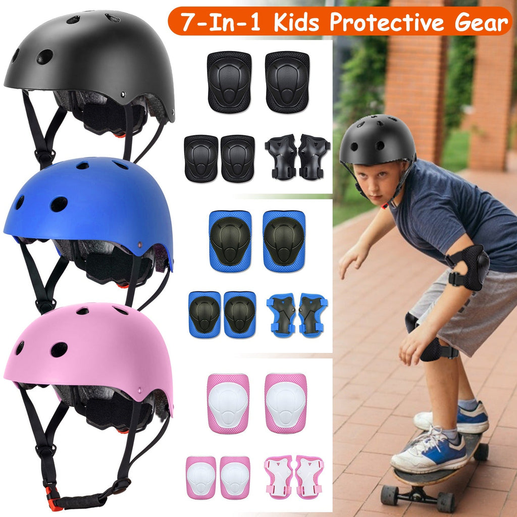 GBruno 7Pcs Kids Safety Helmet Set