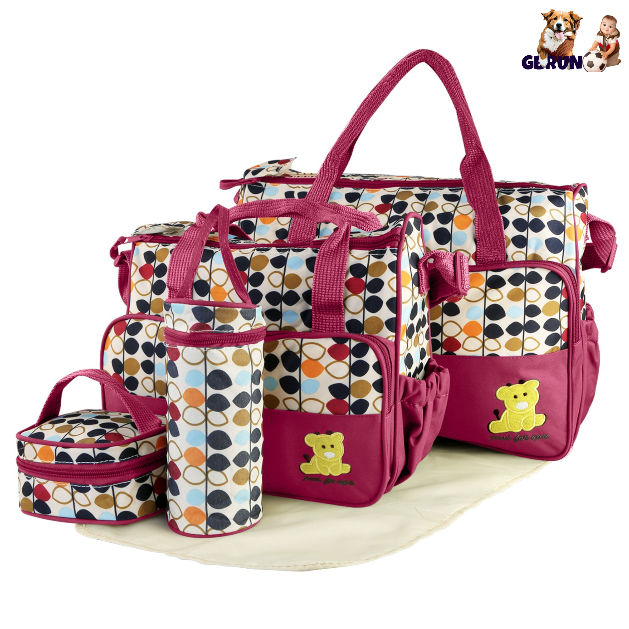 GBruno 5PCS Baby Nappy Diaper Bags
