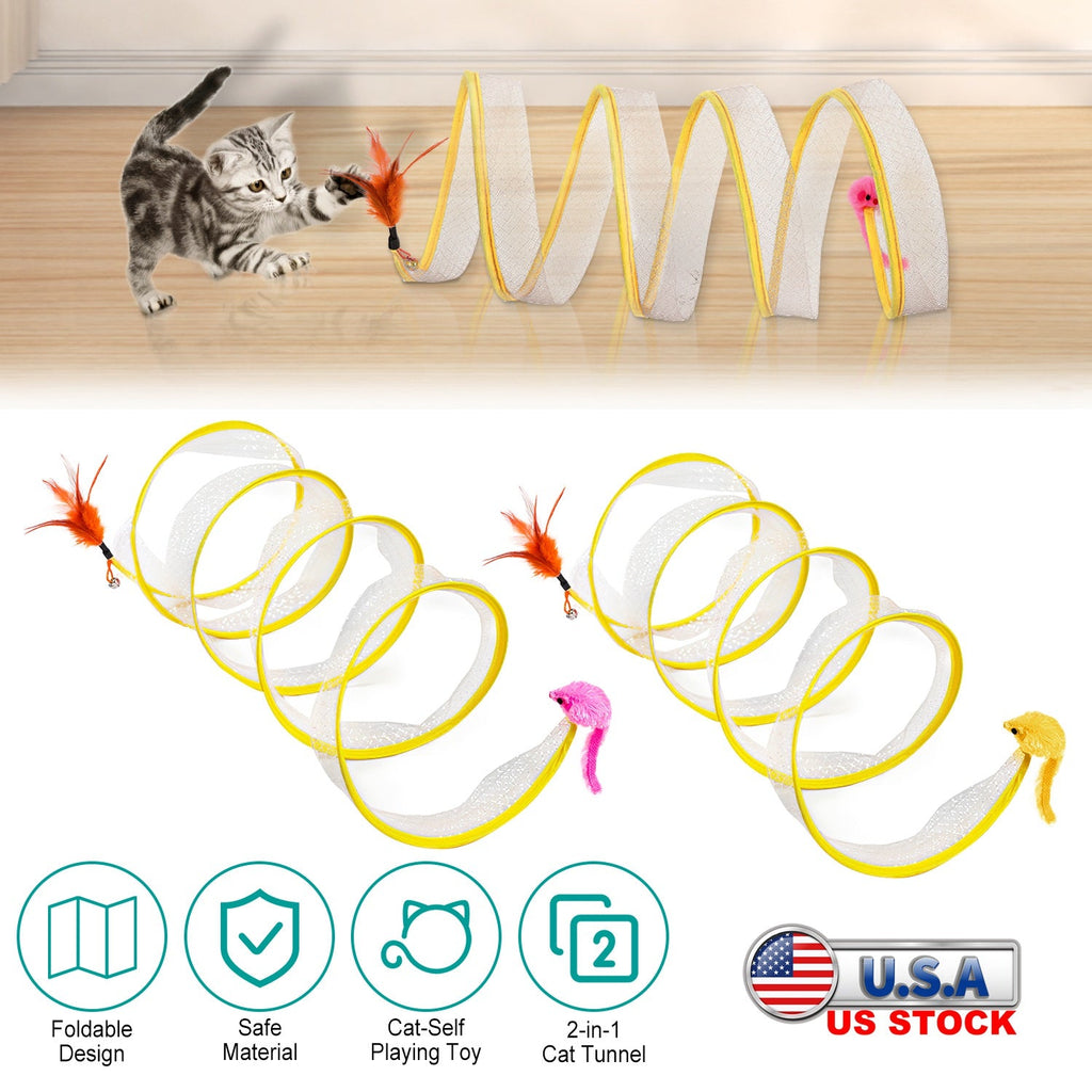 GBruno 2Pcs Foldable Cat Tunnel