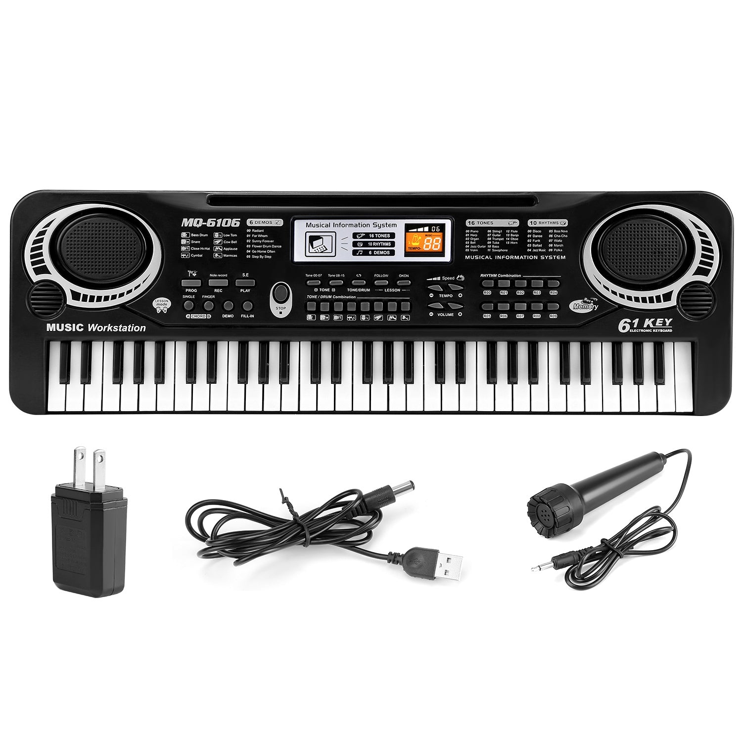 GBruno 61 Keys Electronic Keyboard