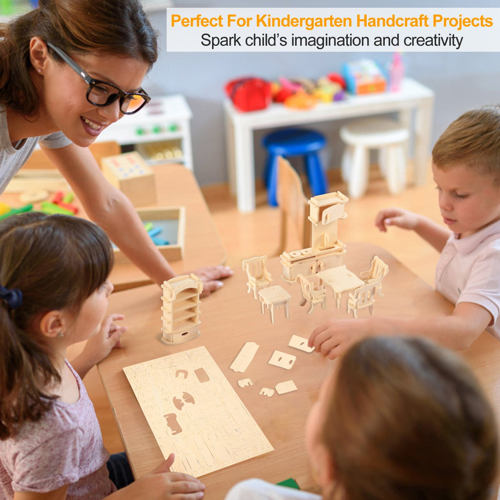 GBruno 3D Wooden Dollhouse Furniture Puzzles
