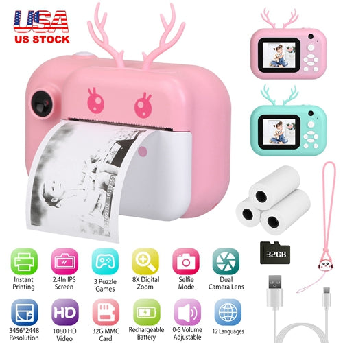 GBruno Kids Instant Print Camera HD Video