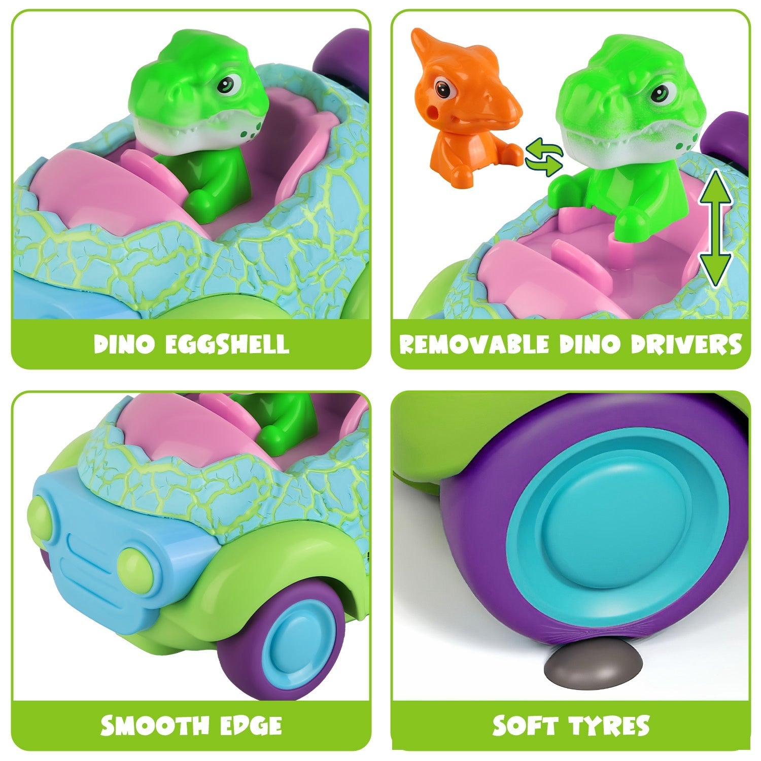 GBruno 2Pack Dinosaur Remote Control Cars