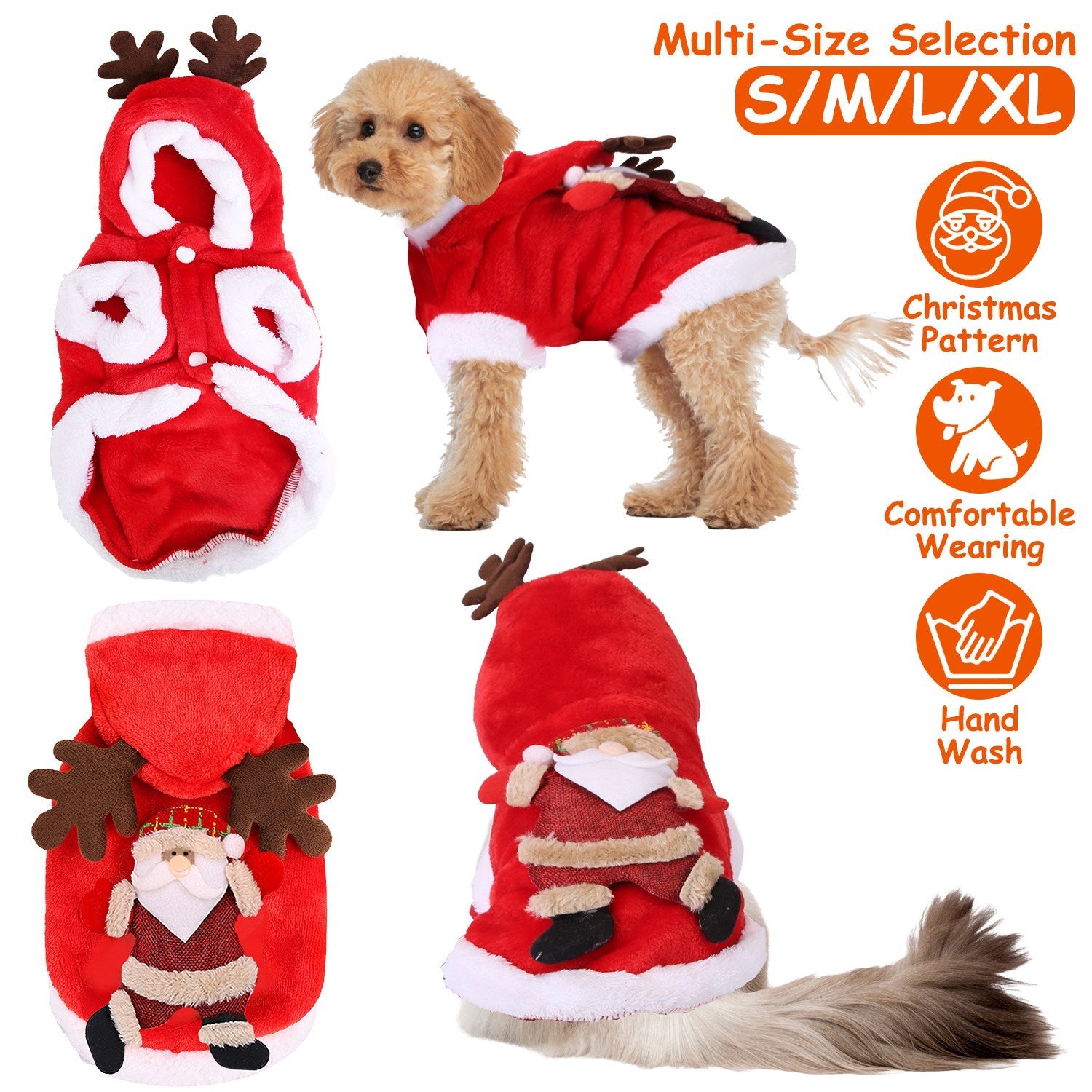 GBruno Pet Christmas Clothes Santa Claus
