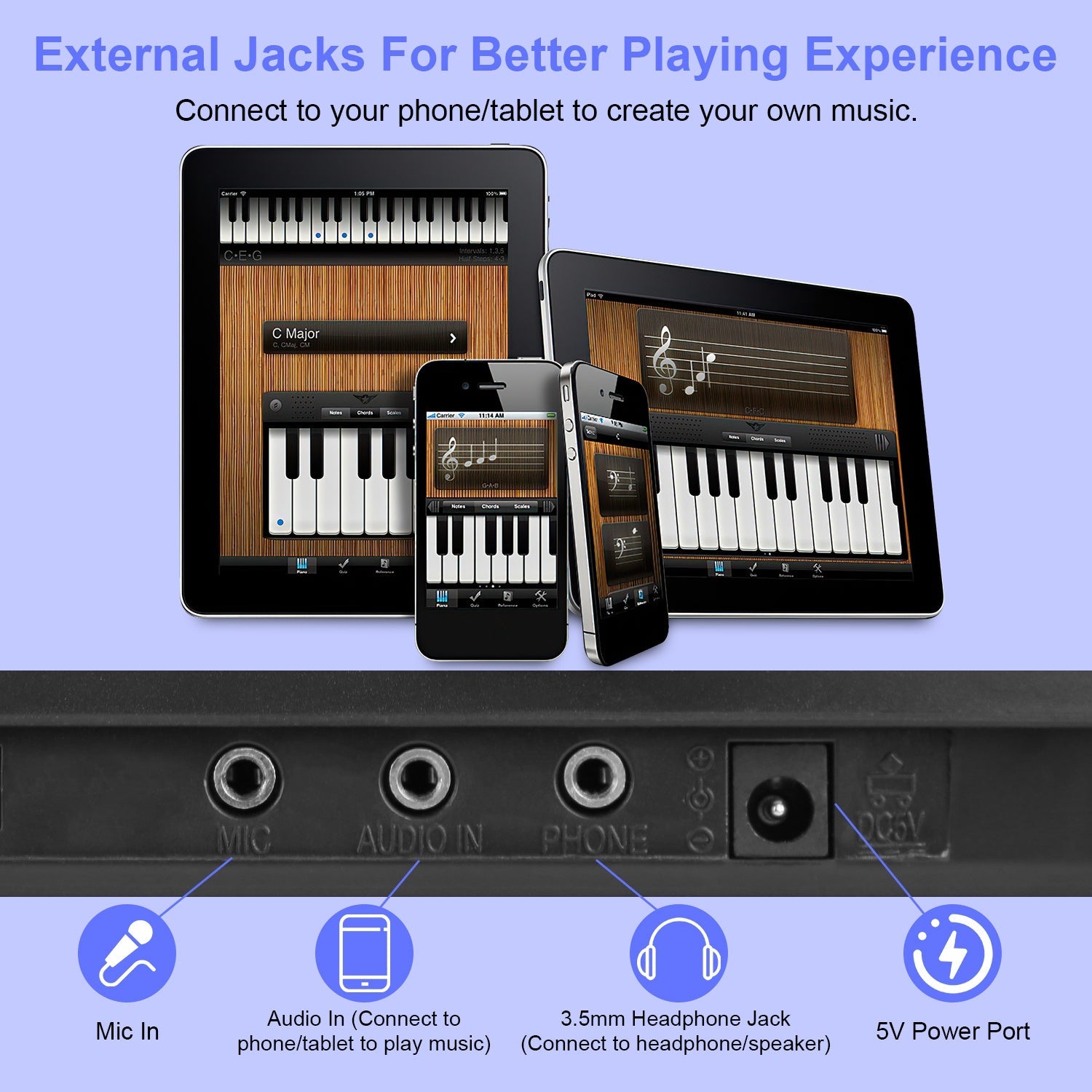 GBruno 61 Keys Digital Music Keyboard