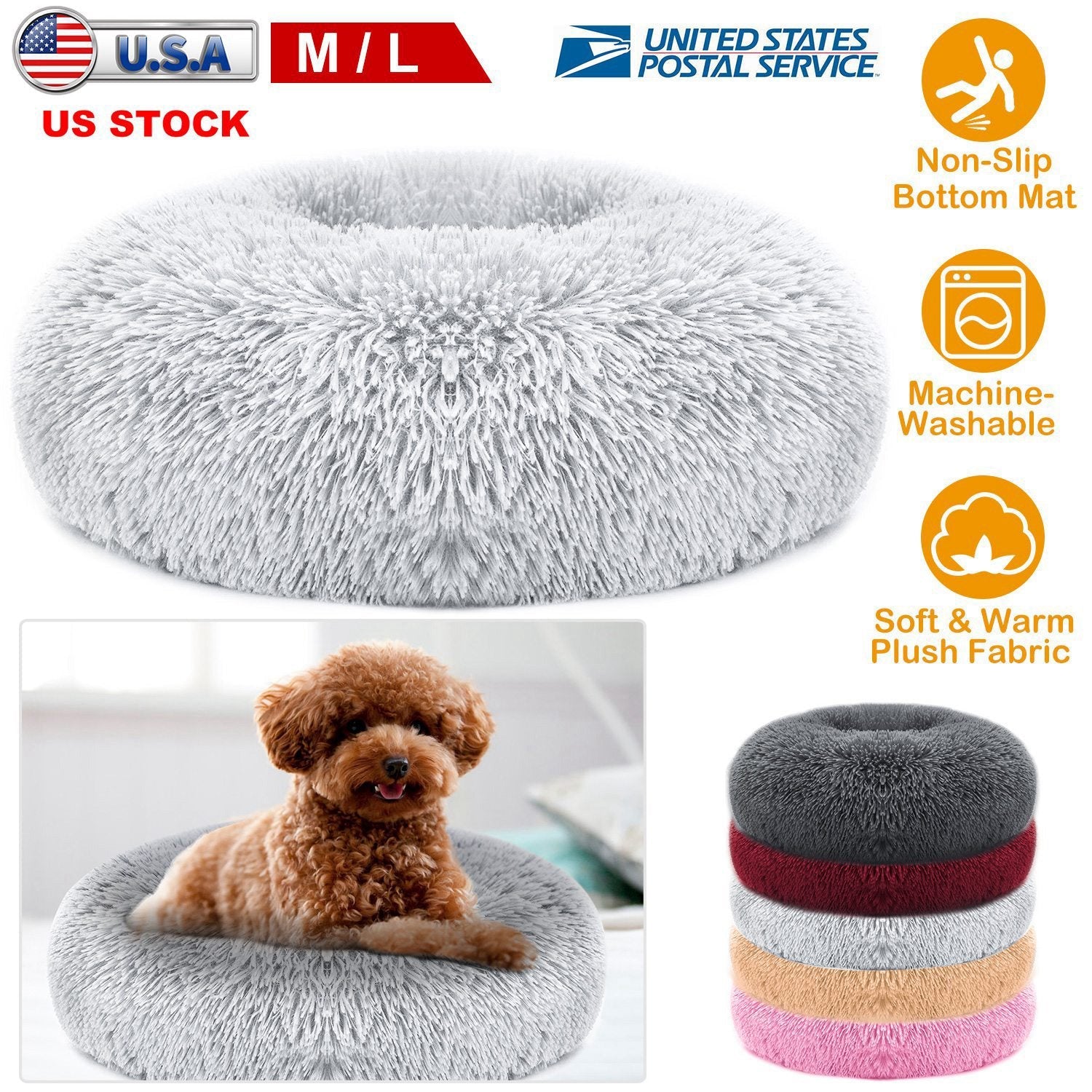 Pet Dog Bed Soft Warm Fleece Puppy Cat Bed Dog Cozy Nest Sofa Bed Cushion For S/M Dog