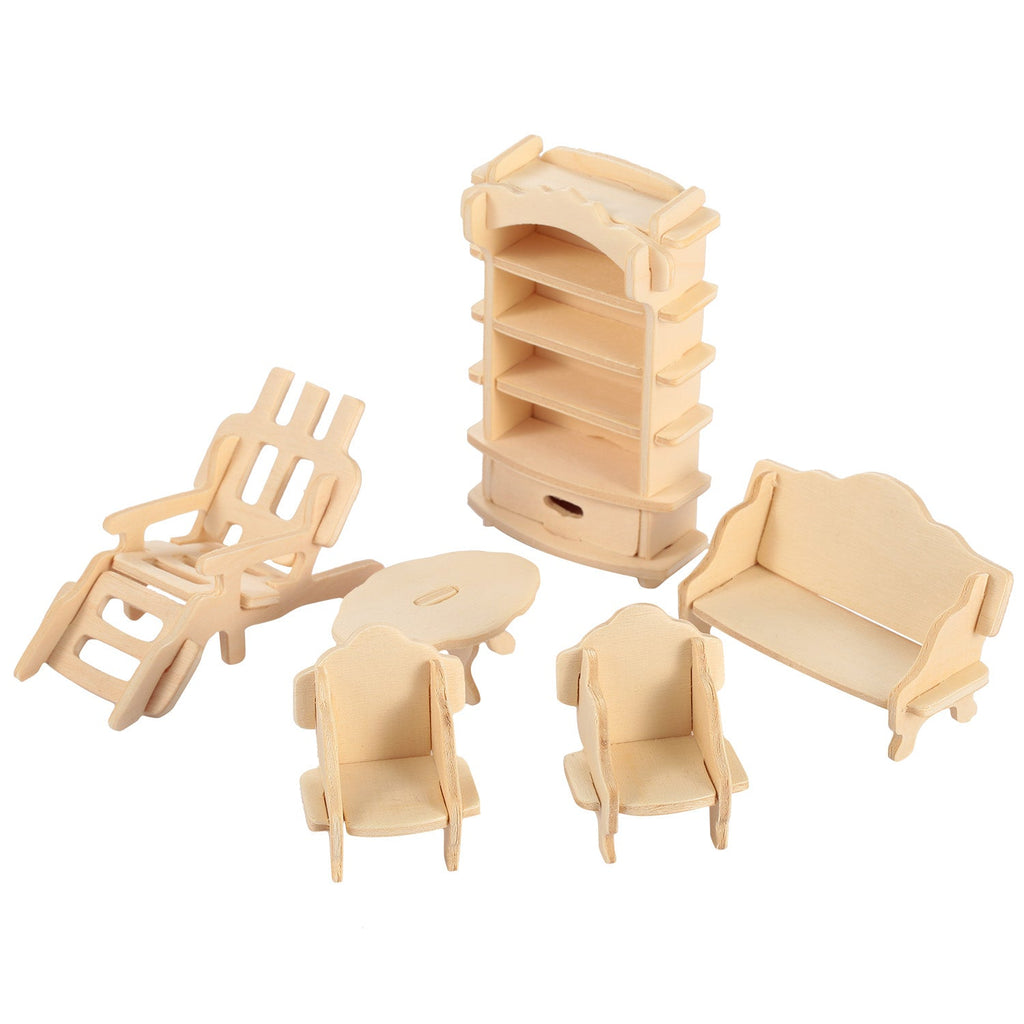 GBruno 3D Wooden Dollhouse Furniture Puzzles