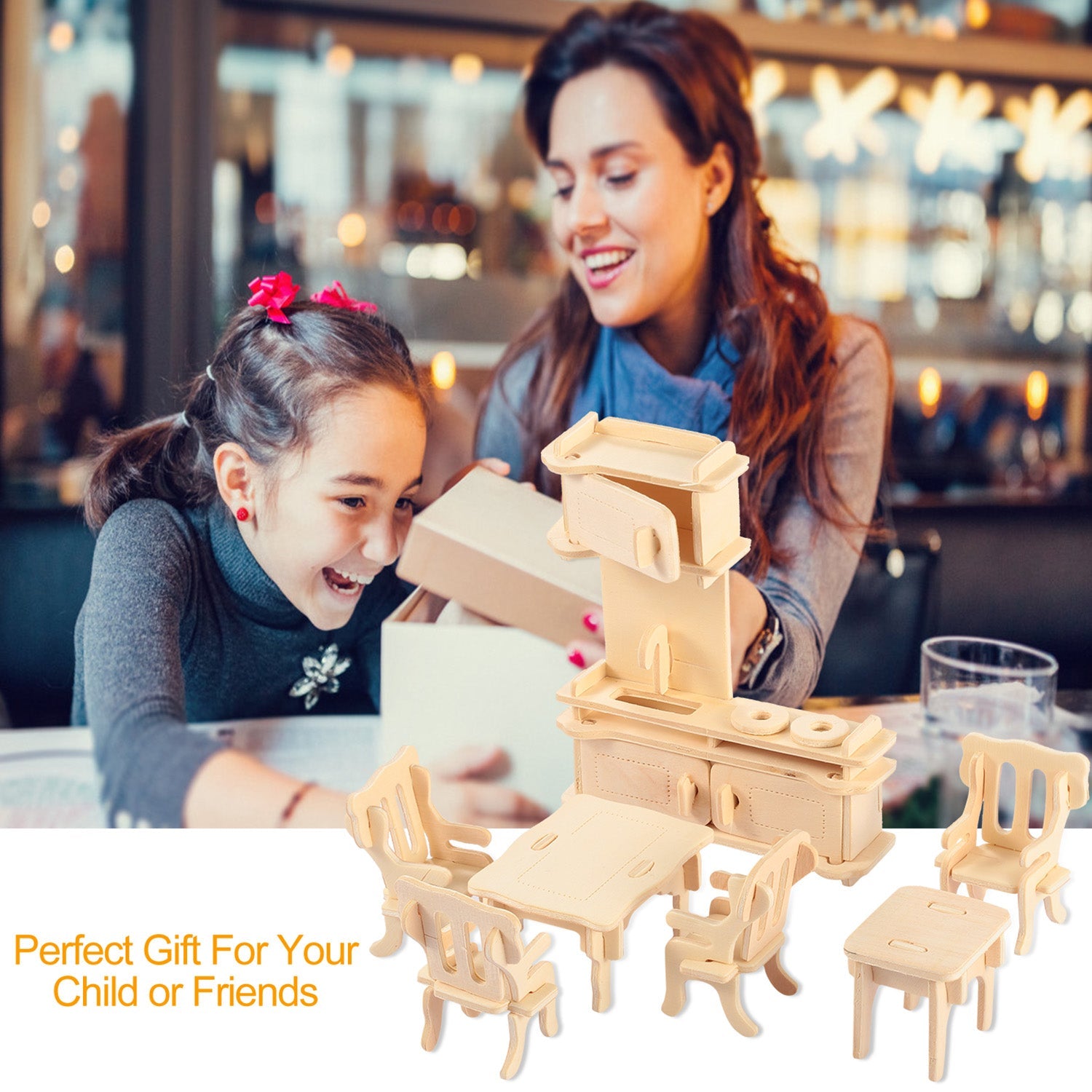 GBruno 3D Wooden Dollhouse Furniture Puzzles