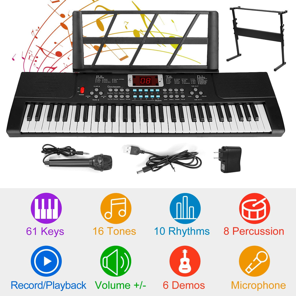 GBruno 61 Keys Digital Music Electronic Keyboard