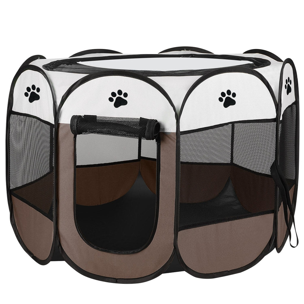 Portable Foldable Pet Tent Exercise Pen Kennel Removable Zipper Top and Bottom Water Resistant Indoor Outdoor Use For Dogs Cats Other Pets