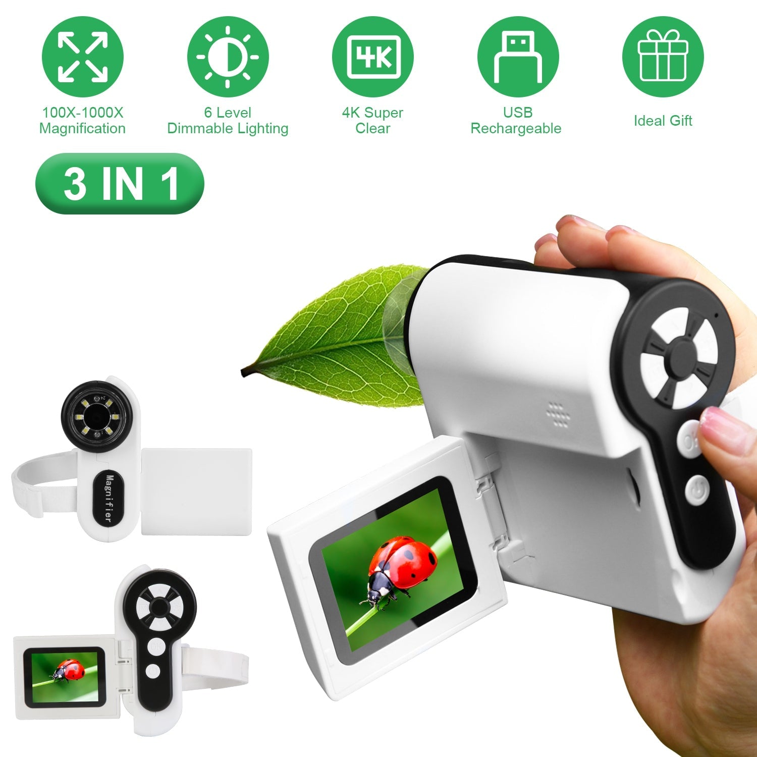 GBruno 3-in-1 Kids Microscope Camera Set