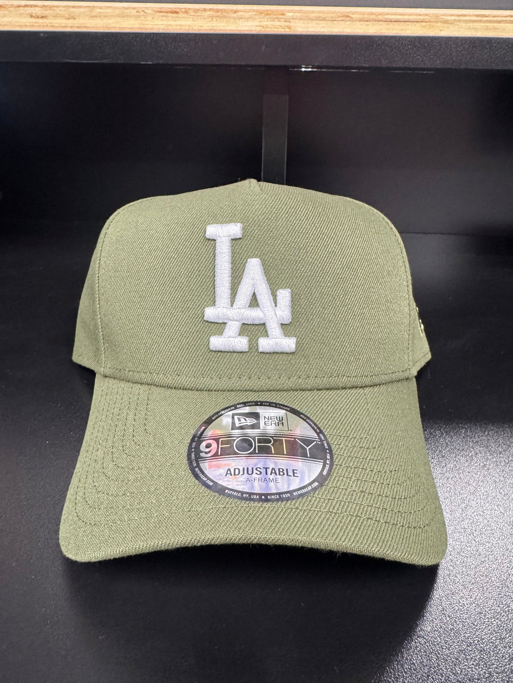 Los Angeles Dodgers Olive/White 9Forty Adjustable A-Frame Hat