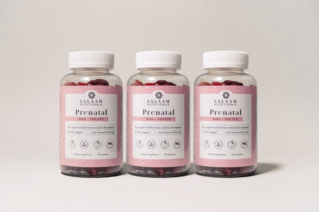 Halal Prenatal Vitamins - Gummy Multivitamins with Folate & DHA - 90 Count | Salaam Nutritionals
