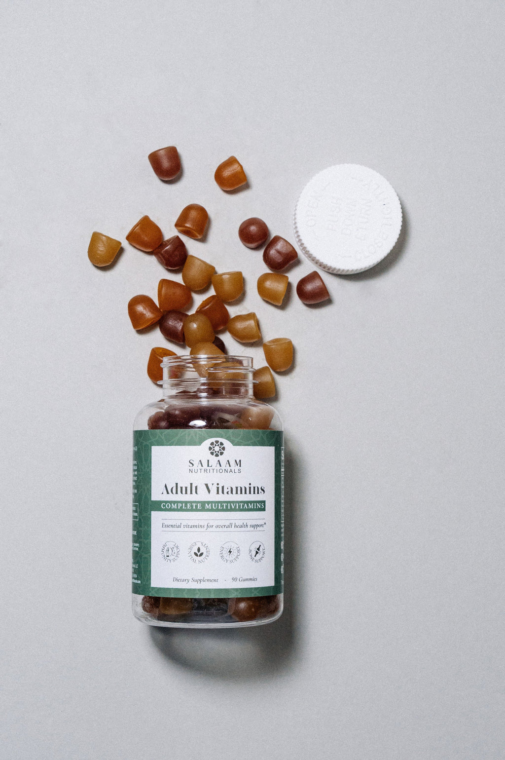 Halal Adult Multivitamin Gummies - Complete Nutrition with Essential Vitamins - 90 Count