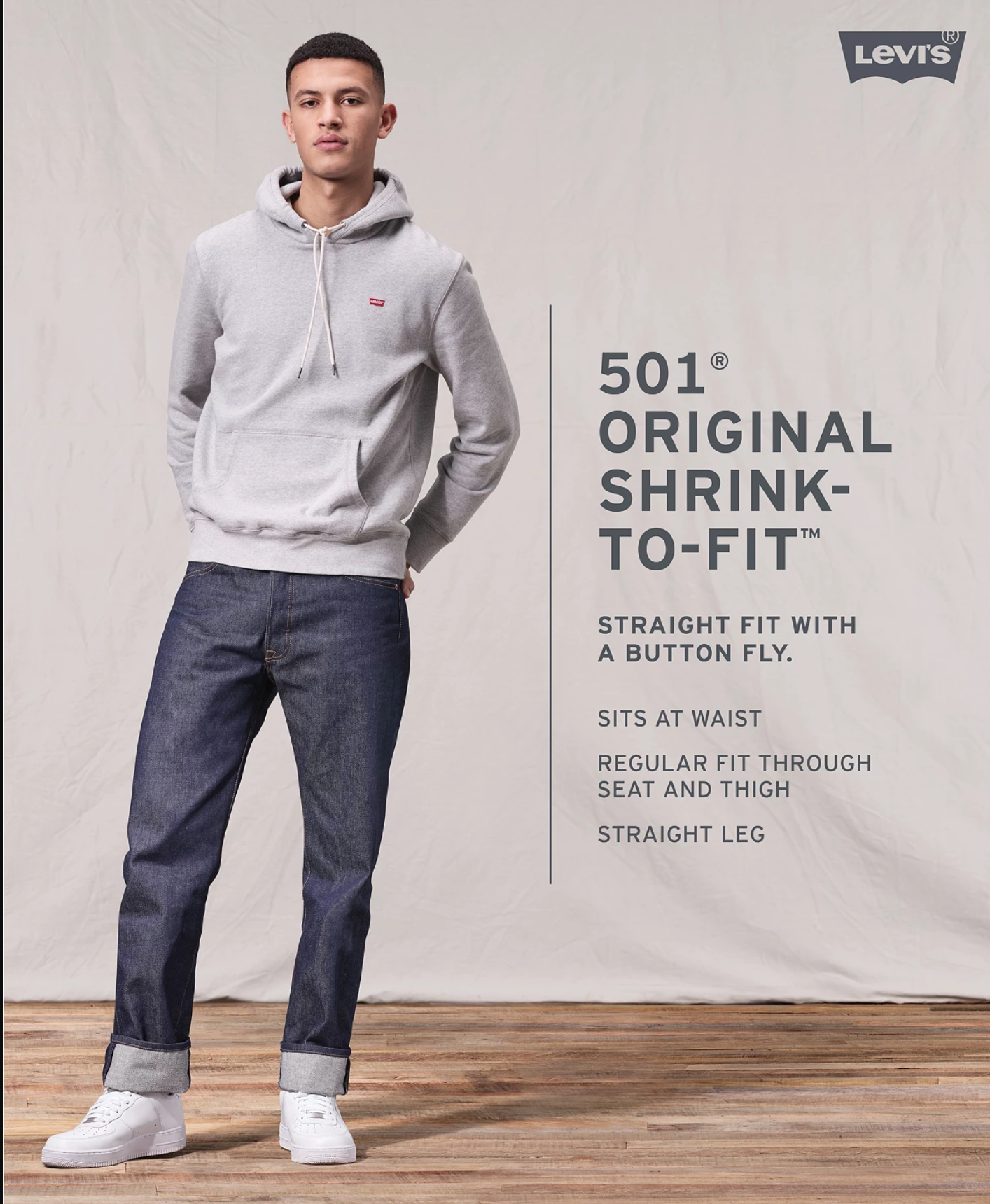 Mens Levi 501 Shrink To Fit Jeans