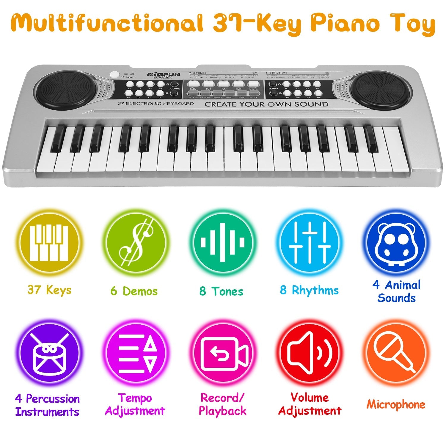 GBruno 37 Keys Digital Music Electronic Keyboard