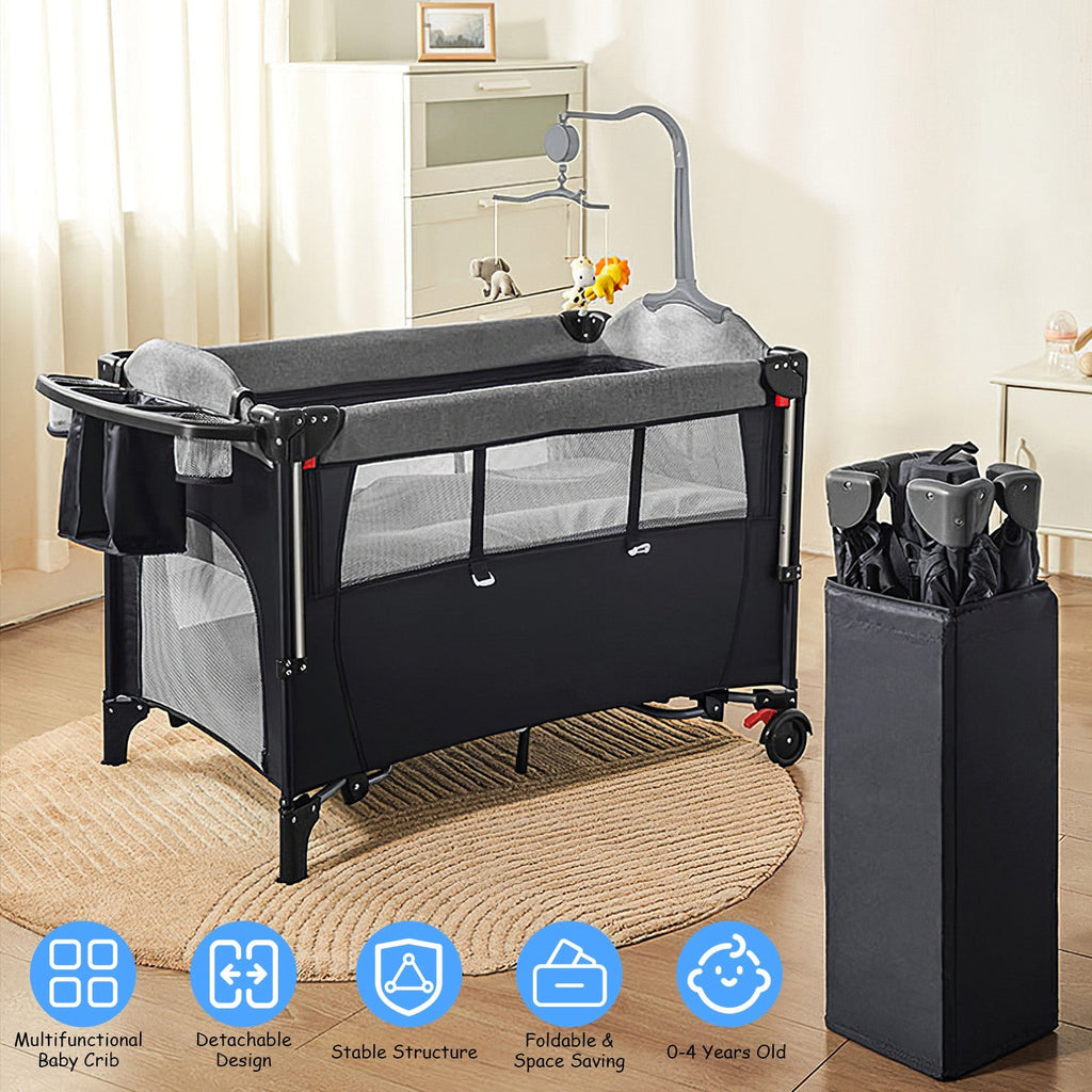 GBruno 6 In 1 Foldable Baby Crib