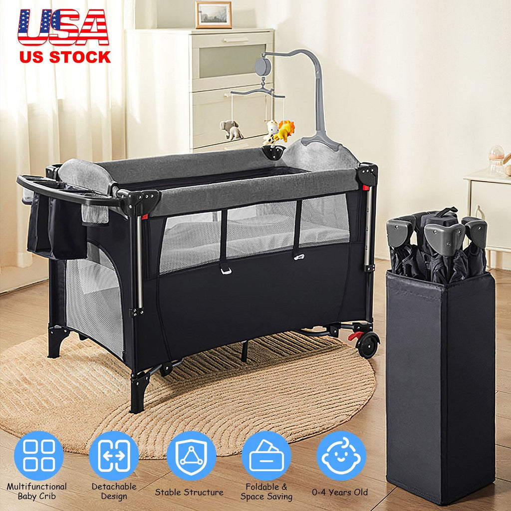 GBruno 6 In 1 Foldable Baby Crib