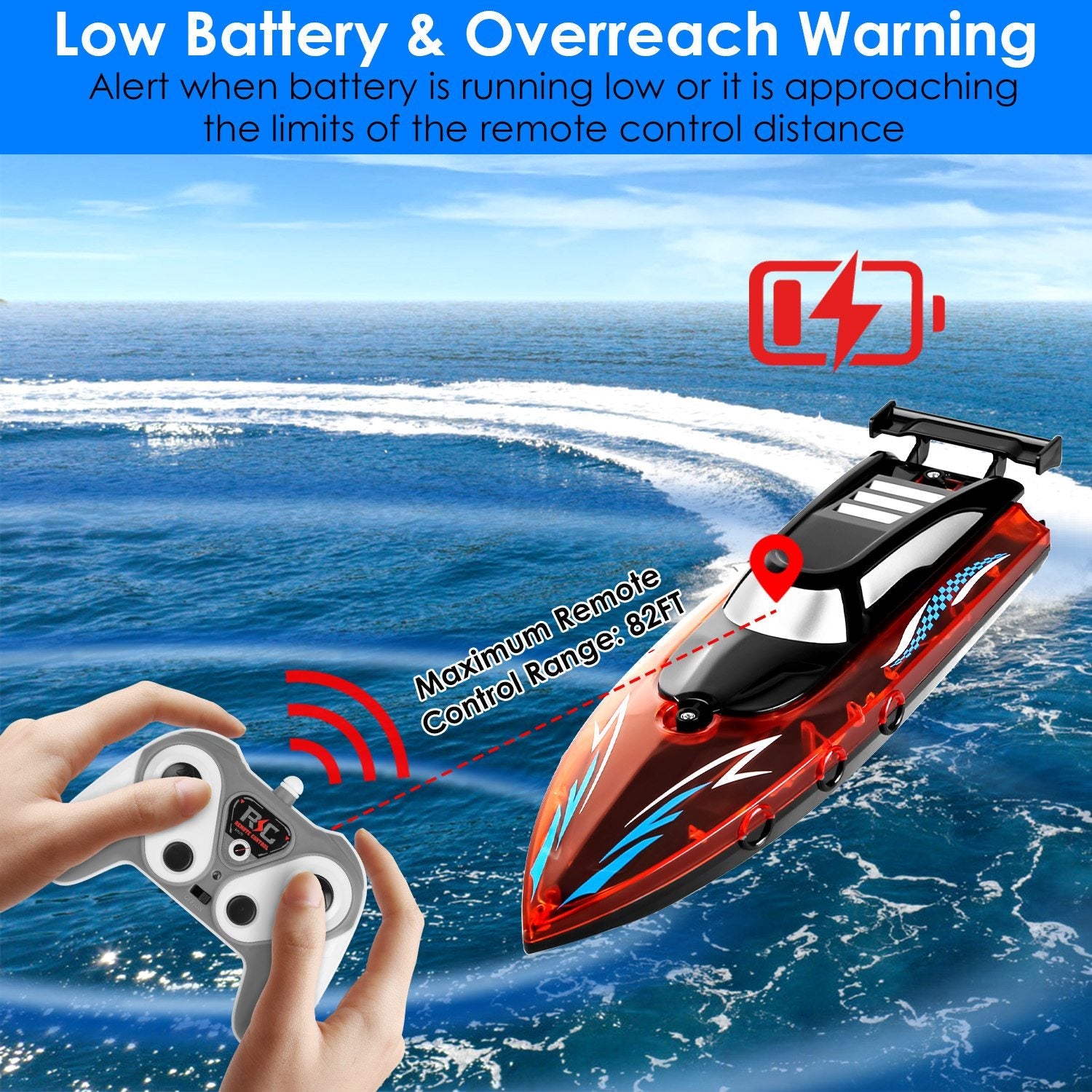 GBruno RC Boat With Colorful LED Light