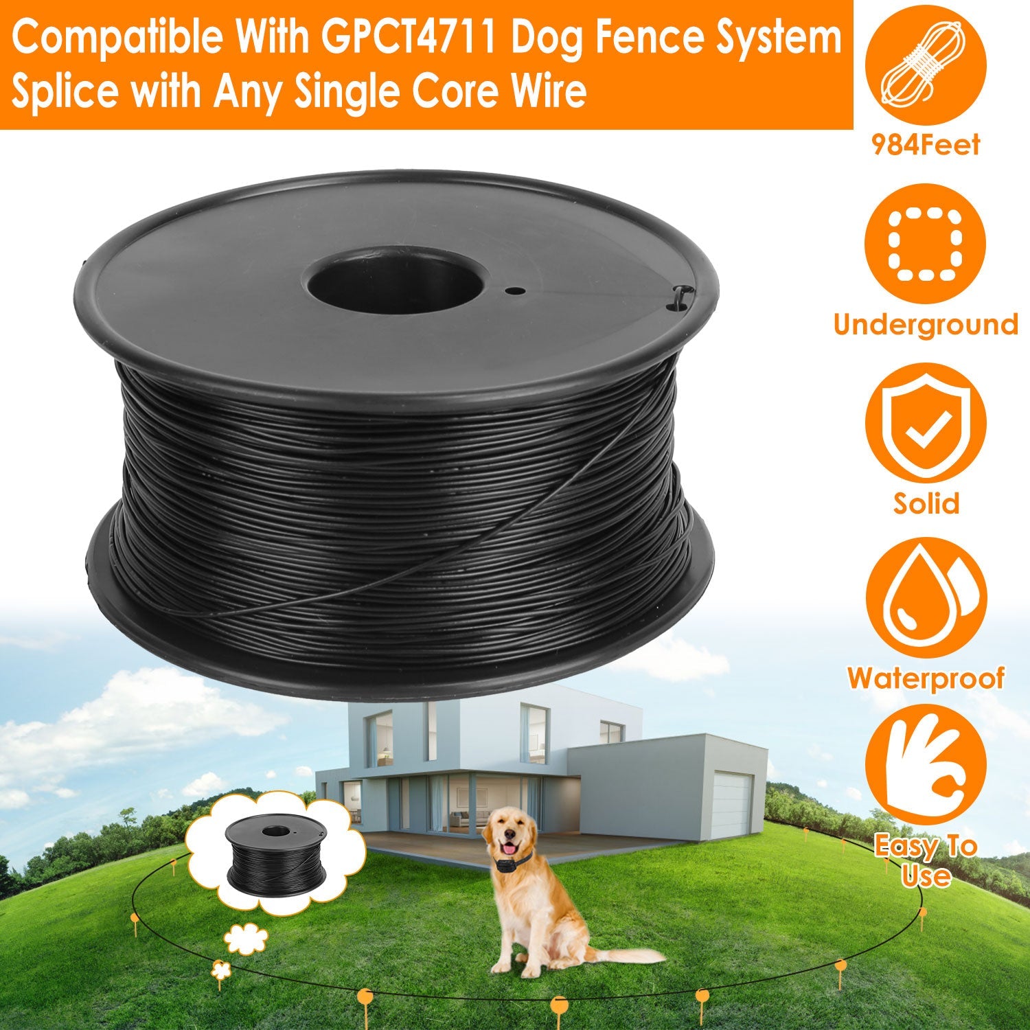 GBruno 984Feet Underground Dog Fence Wire