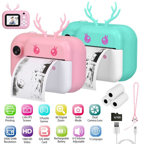 GBruno Kids Instant Print Camera HD Video