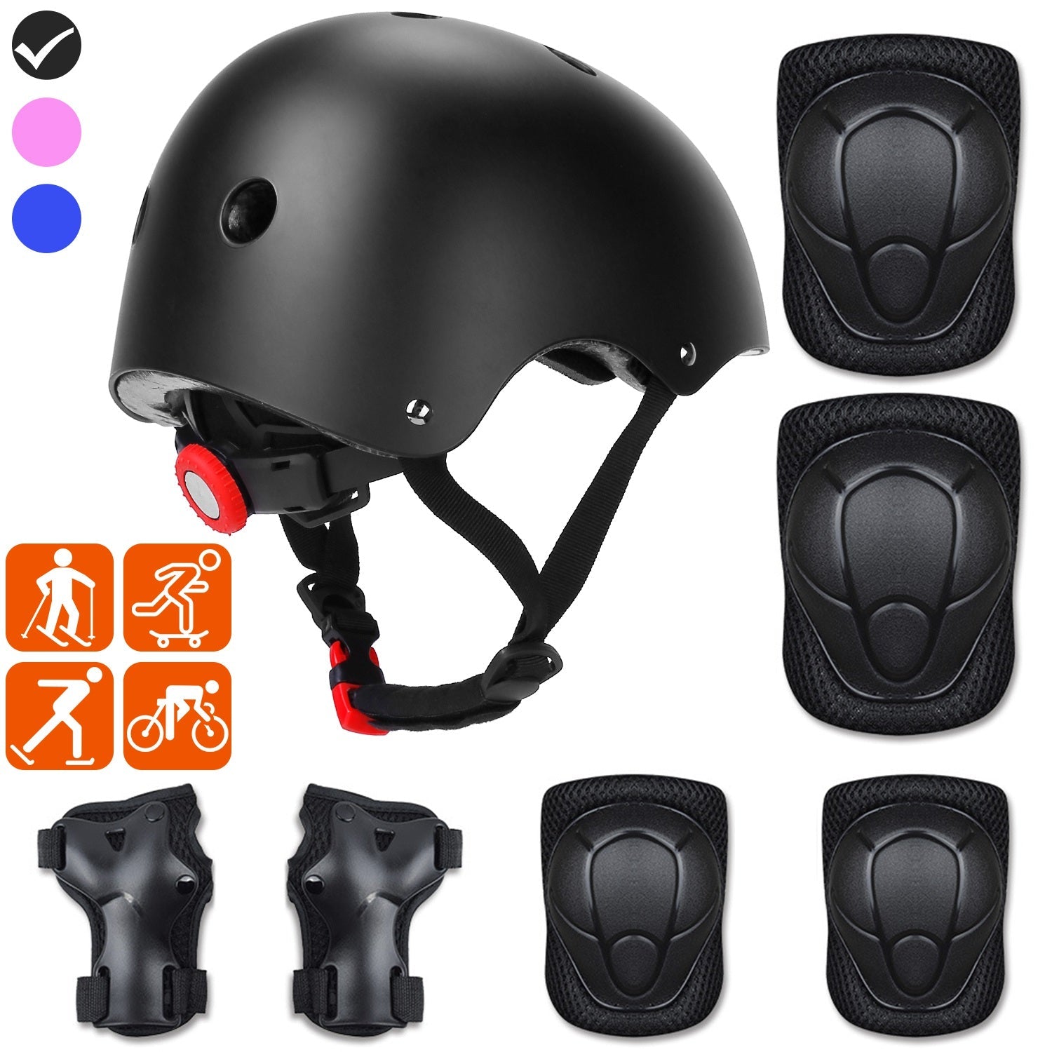 GBruno 7Pcs Kids Safety Helmet Set