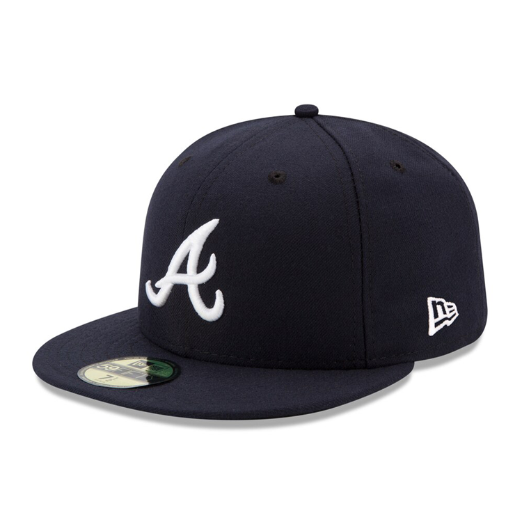 NEW ERA 59FIFTY AUTHENTIC COLLECTION ATLANTA BRAVES ON-FIELD ROAD HAT - NAVY 70361058