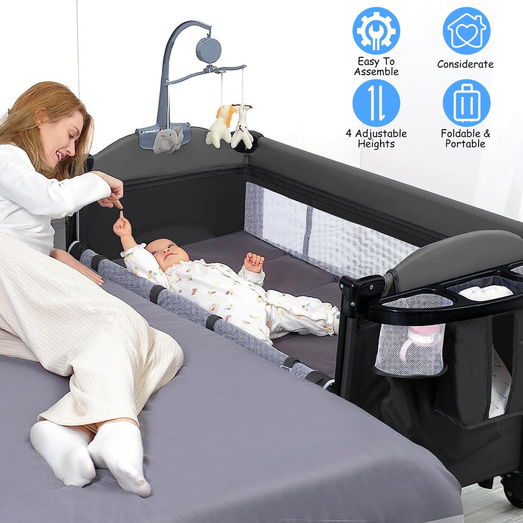 GBruno 6 In 1 Foldable Baby Crib