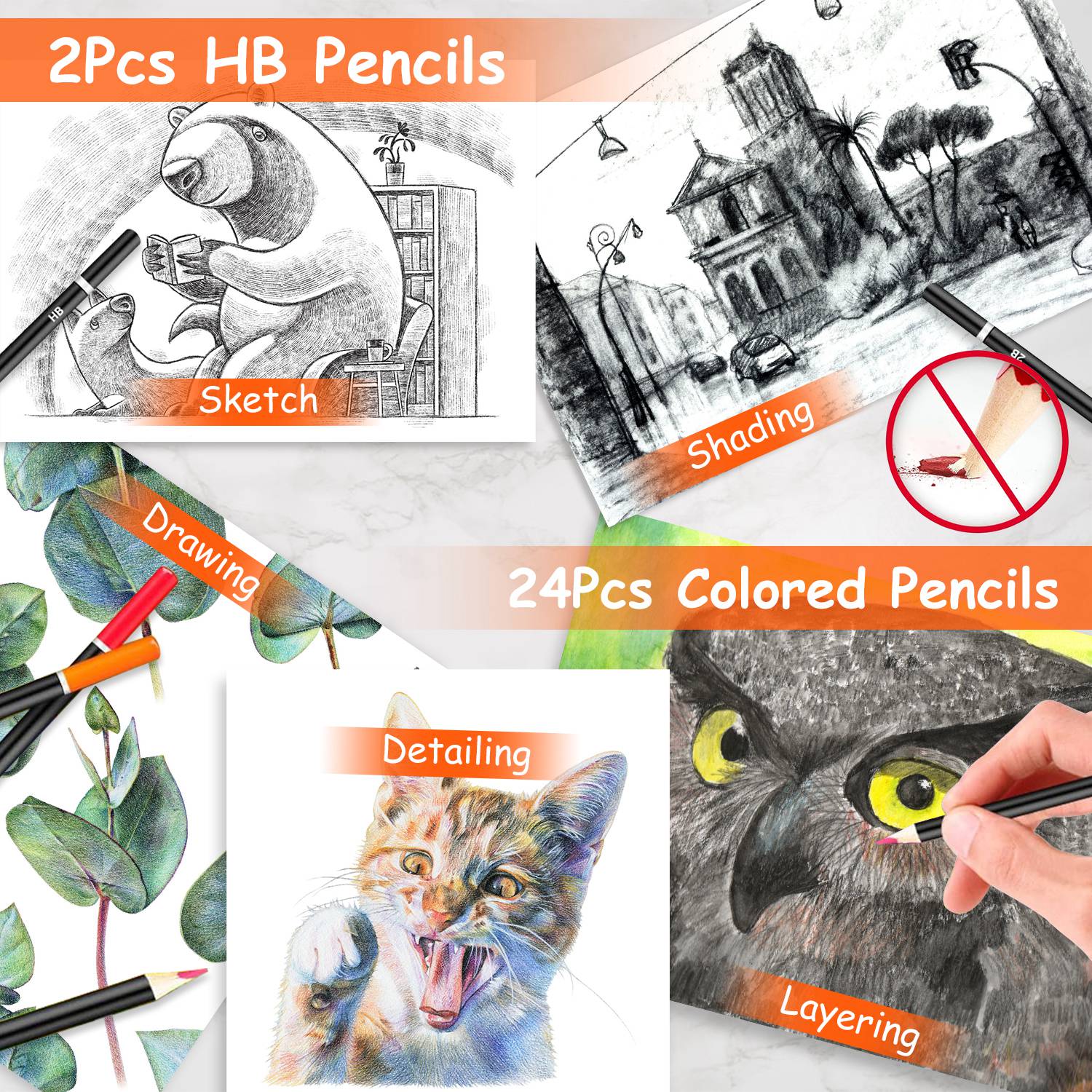 GBruno 140Pcs Art Supplies With Colored Pencils